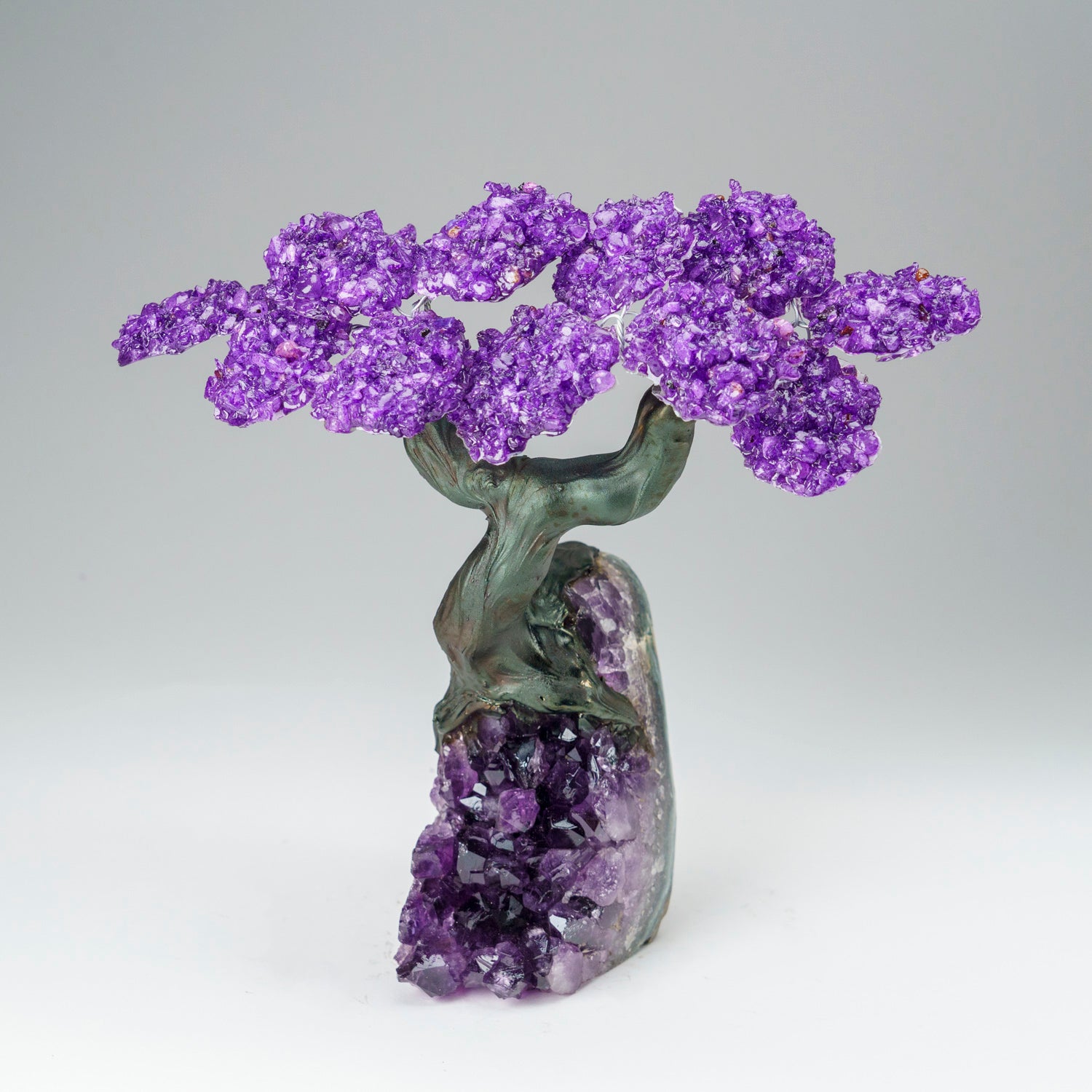 Custom - Genuine Amethyst Clustered Gemstone Tree on Amethyst Matrix (The Protection Tree)