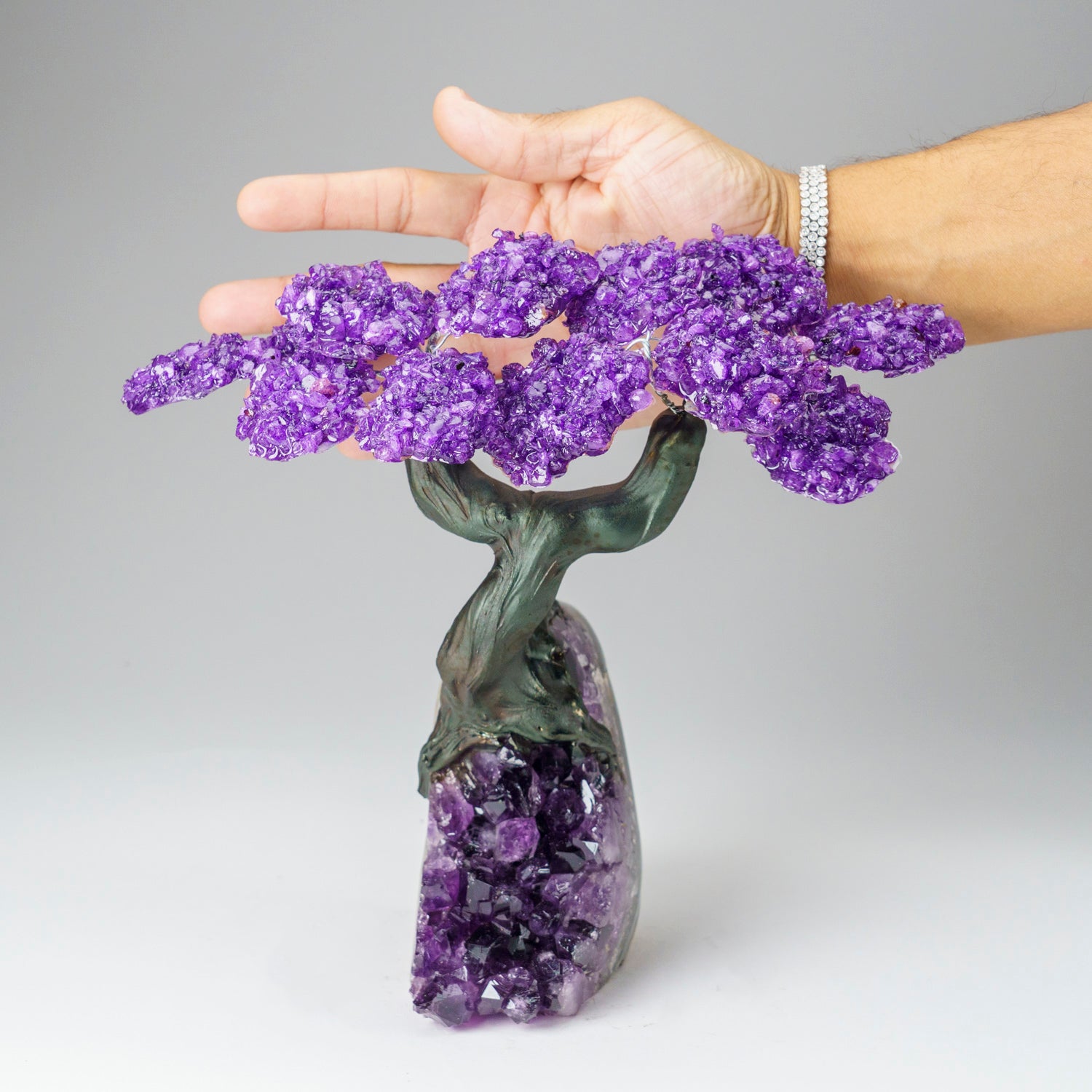 Custom - Genuine Amethyst Clustered Gemstone Tree on Amethyst Matrix (The Protection Tree)