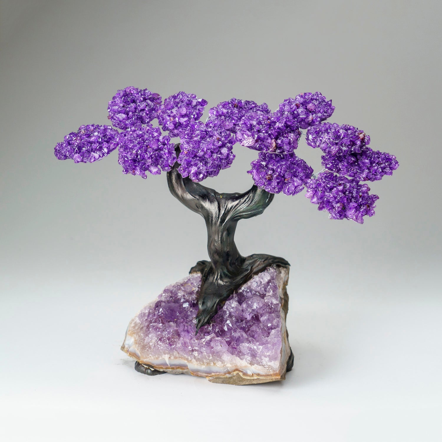 Custom - Genuine Amethyst Clustered Gemstone Tree on Amethyst Matrix (The Protection Tree)