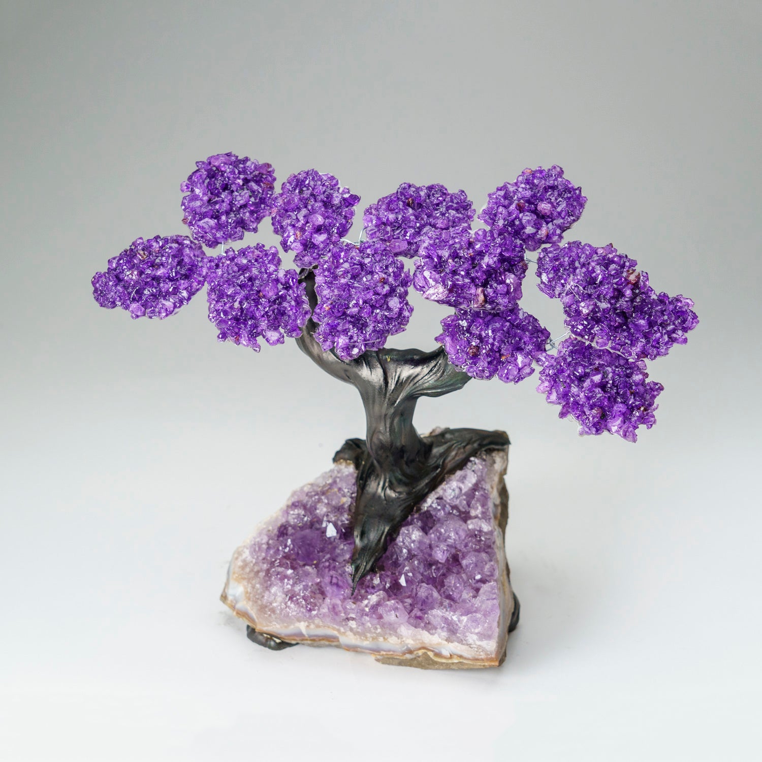 Custom - Genuine Amethyst Clustered Gemstone Tree on Amethyst Matrix (The Protection Tree)