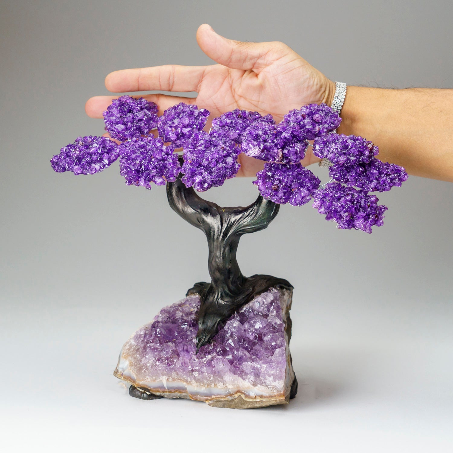 Custom - Genuine Amethyst Clustered Gemstone Tree on Amethyst Matrix (The Protection Tree)