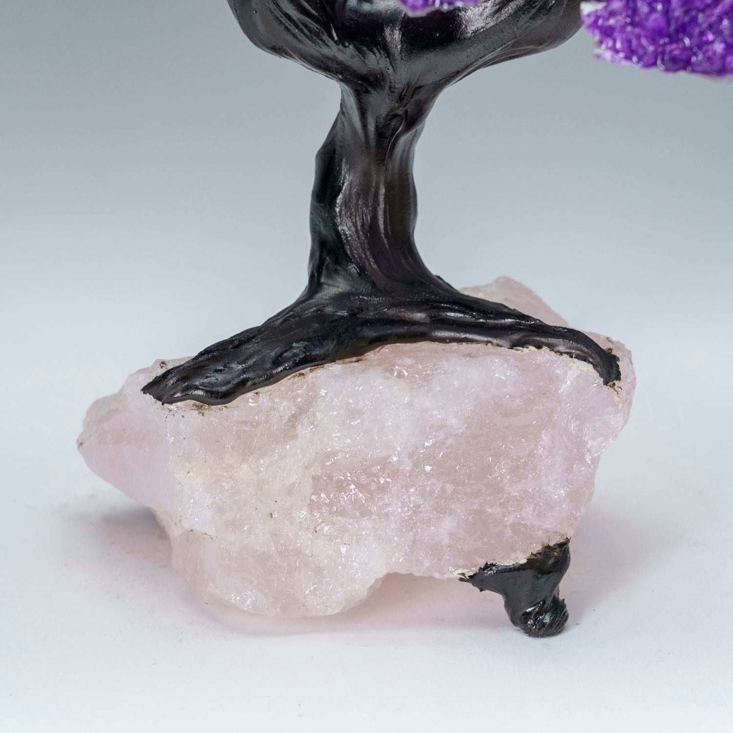 Custom - Amethyst Clustered Gemstone Tree on Rose Quartz Matrix (The Protection Tree)