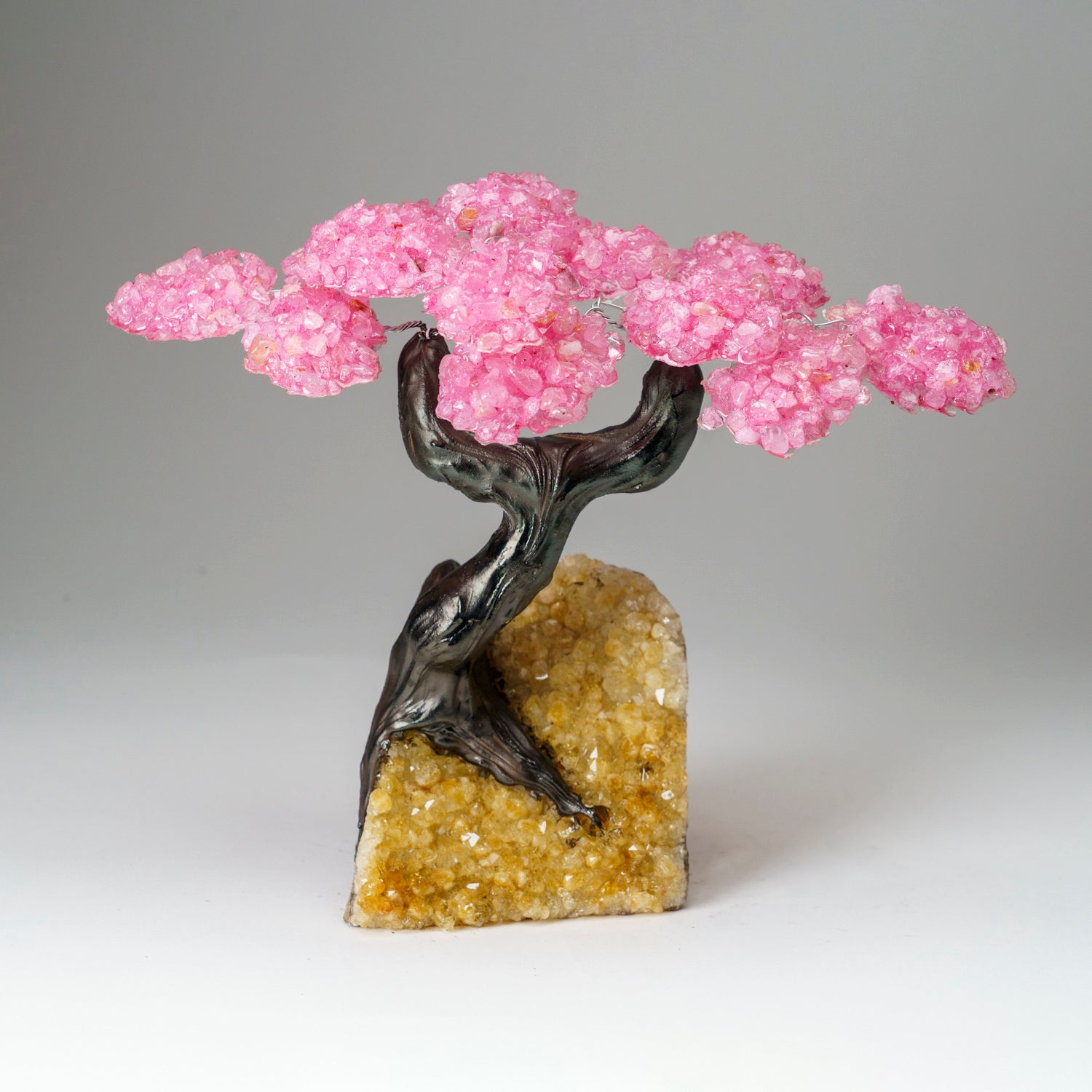 Custom - Genuine Rose Quartz Clustered Gemstone Tree on Citrine Matrix (The Comfort Tree)