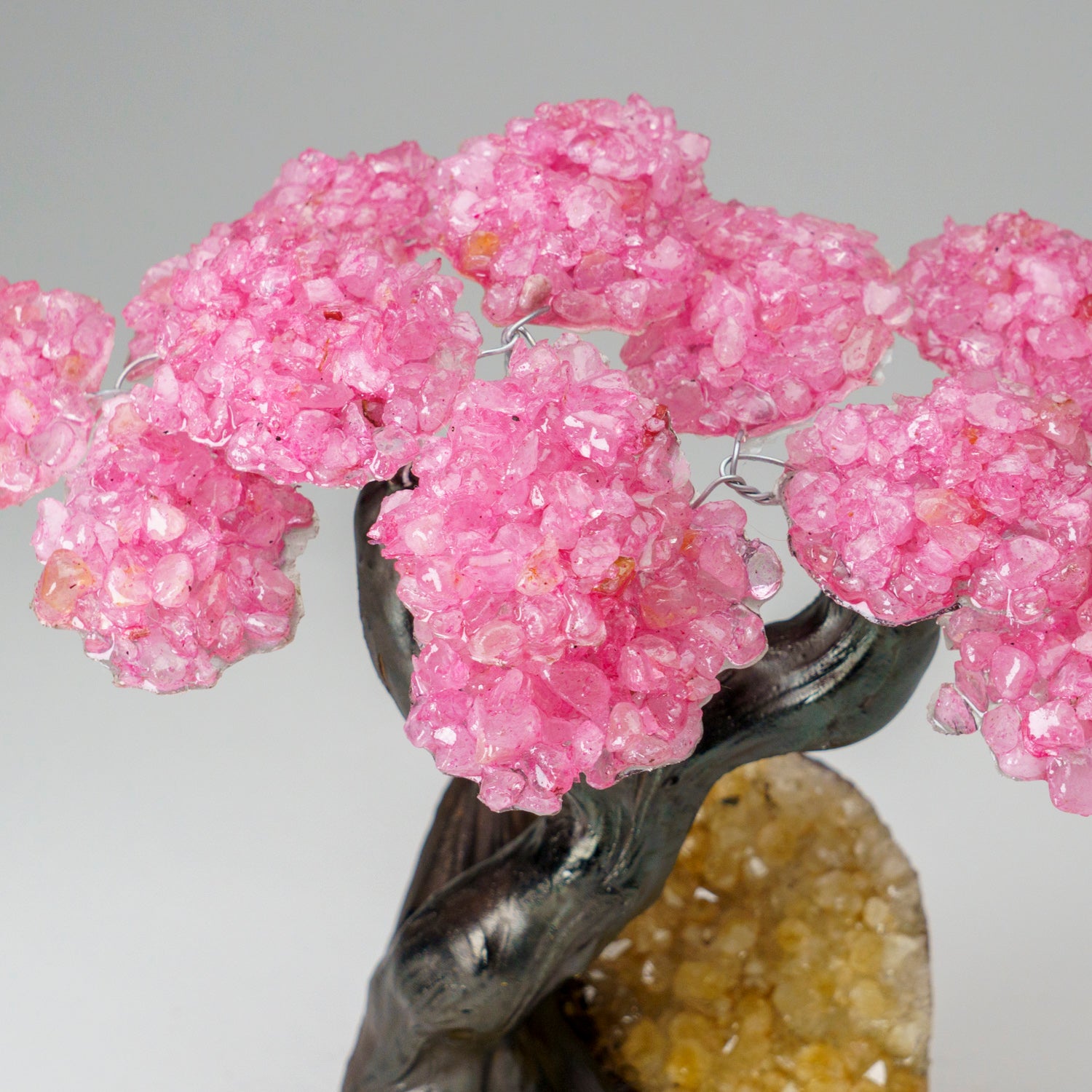 Custom - Genuine Rose Quartz Clustered Gemstone Tree on Citrine Matrix (The Comfort Tree)