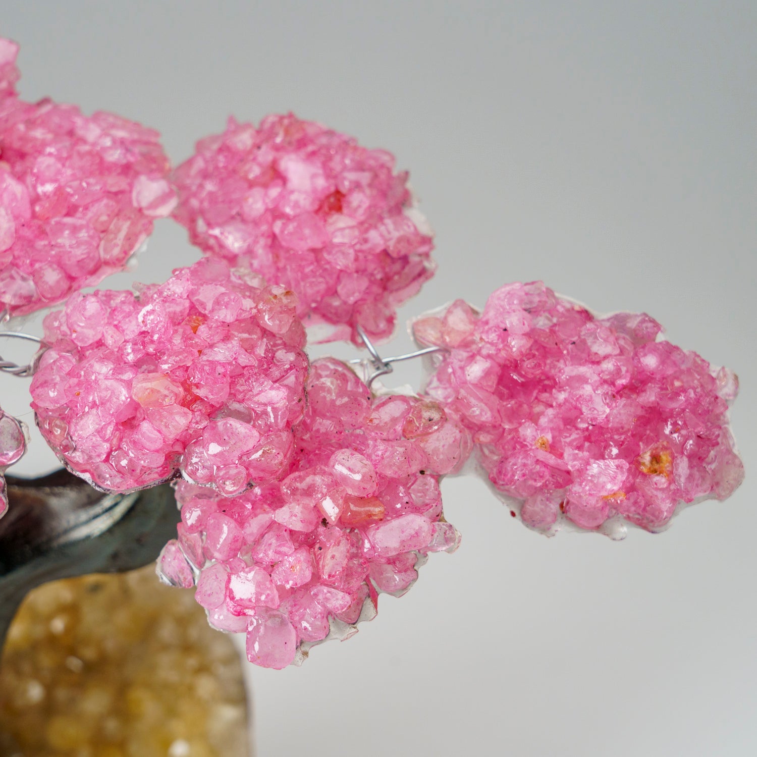 Custom - Genuine Rose Quartz Clustered Gemstone Tree on Citrine Matrix (The Comfort Tree)