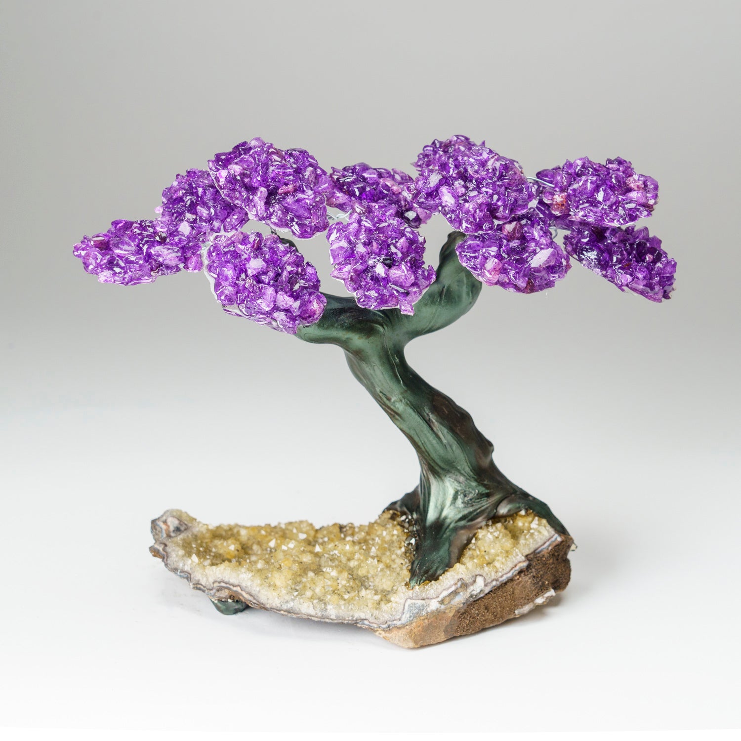 Custom - Genuine Amethyst Clustered Gemstone Tree on Citrine Matrix (The Empowerment Tree)