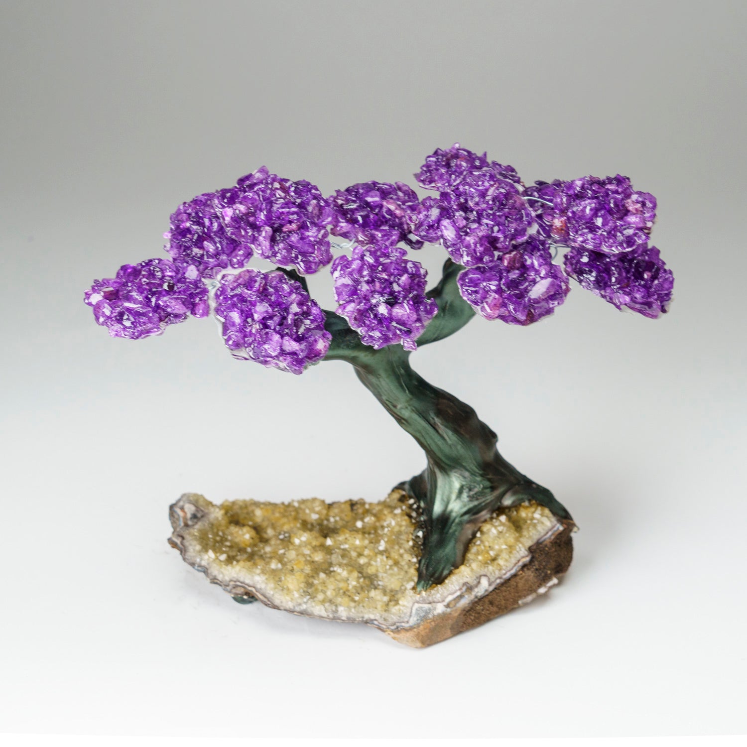 Custom - Genuine Amethyst Clustered Gemstone Tree on Citrine Matrix (The Empowerment Tree)