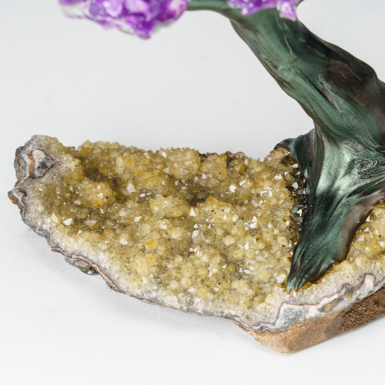 Custom - Genuine Amethyst Clustered Gemstone Tree on Citrine Matrix (The Empowerment Tree)