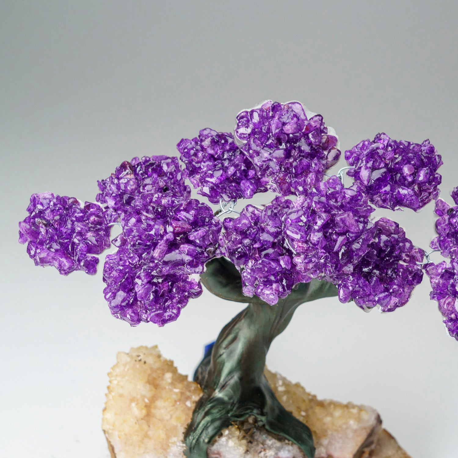 Custom - Genuine Amethyst Clustered Gemstone Tree on Citrine Matrix (The Empowerment Tree)