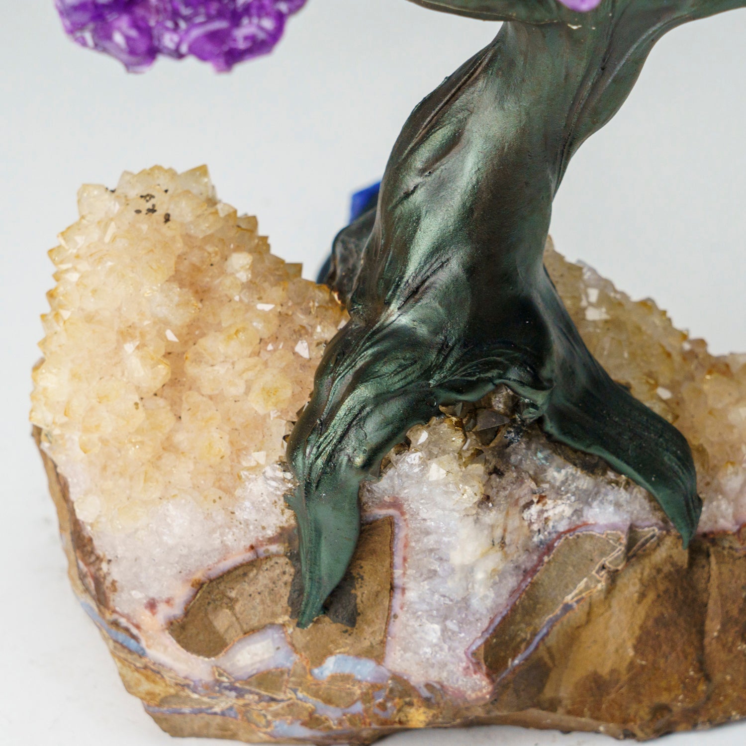 Custom - Genuine Amethyst Clustered Gemstone Tree on Citrine Matrix (The Empowerment Tree)