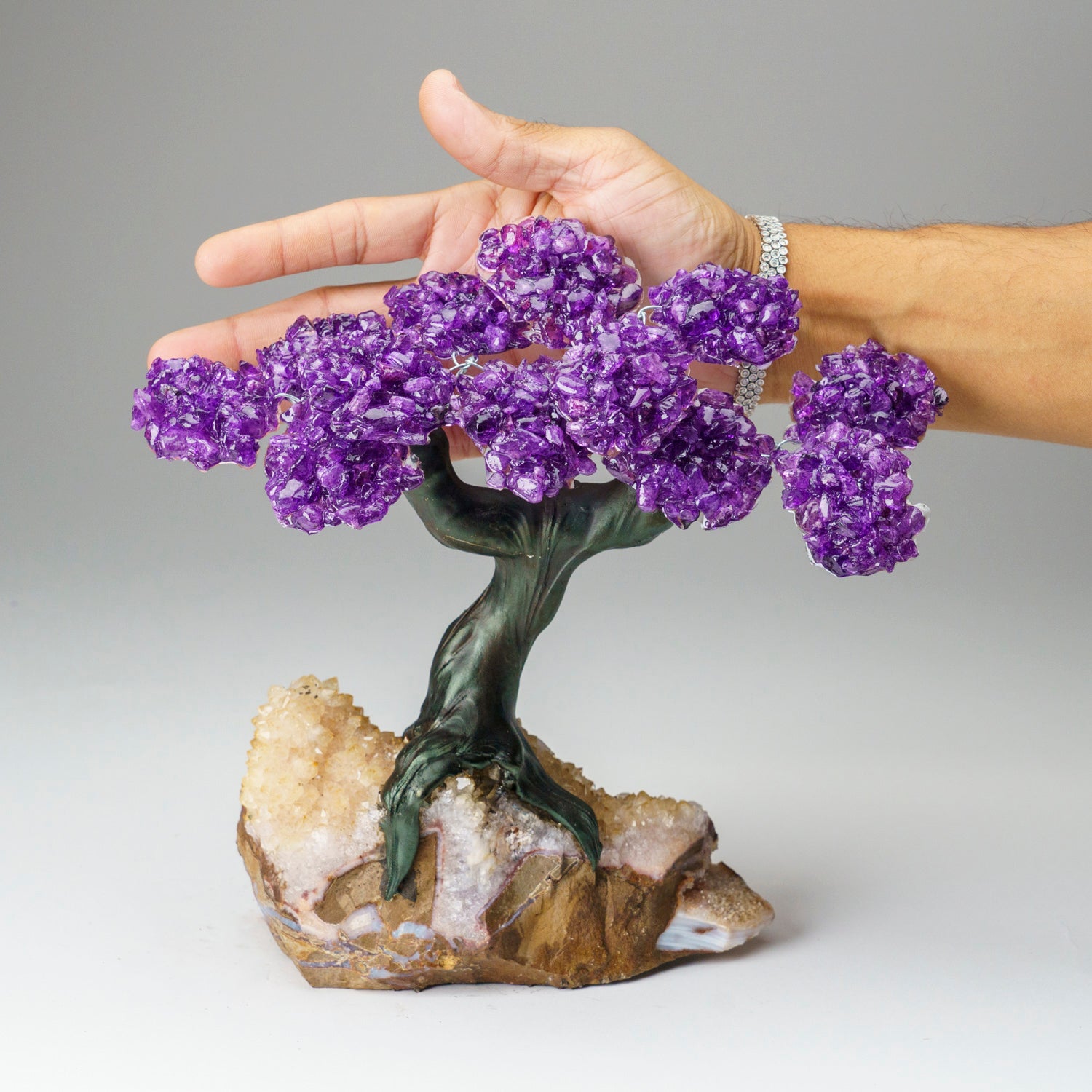 Custom - Genuine Amethyst Clustered Gemstone Tree on Citrine Matrix (The Empowerment Tree)