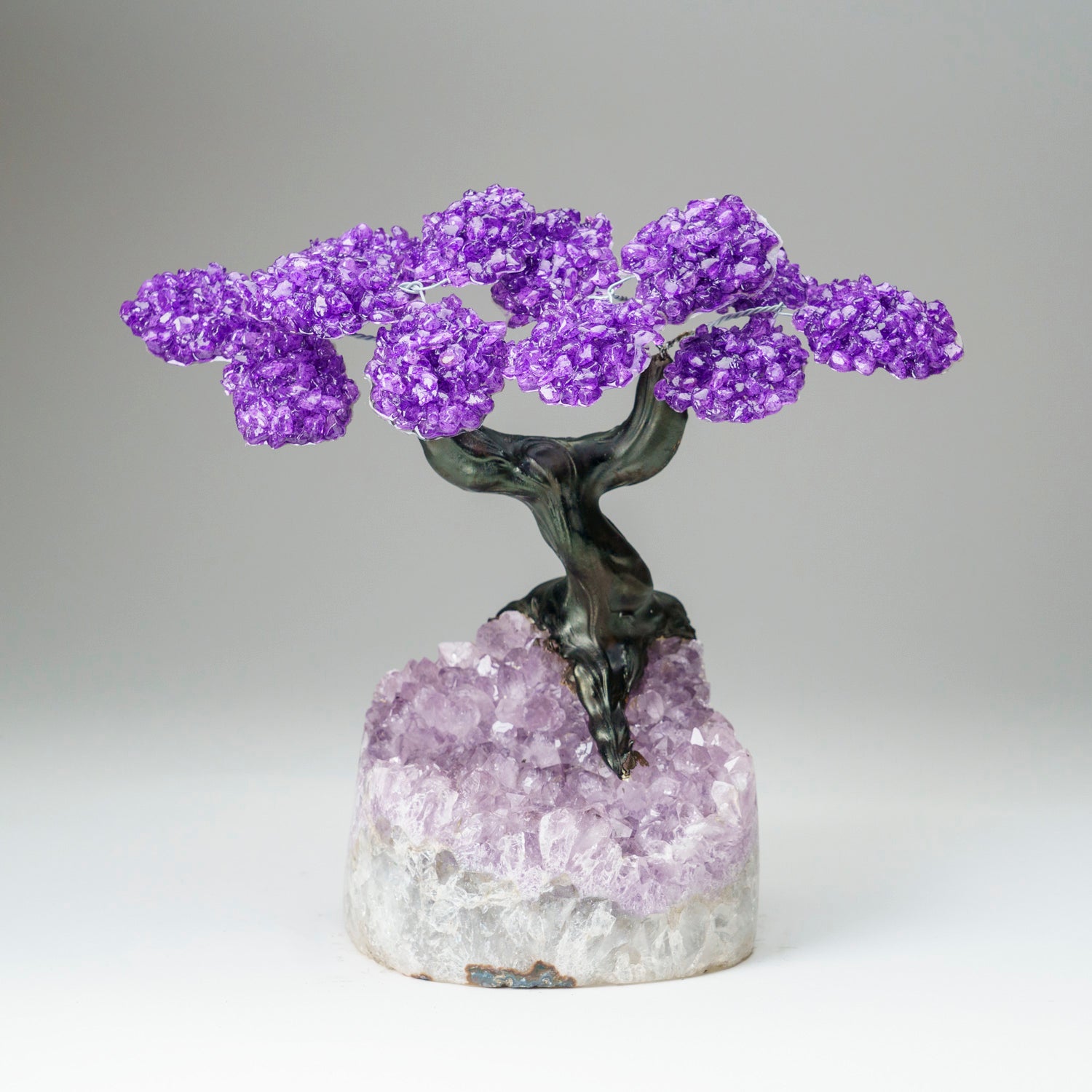 Custom - Genuine Amethyst Clustered Gemstone Tree on Amethyst Matrix (The Protection Tree)