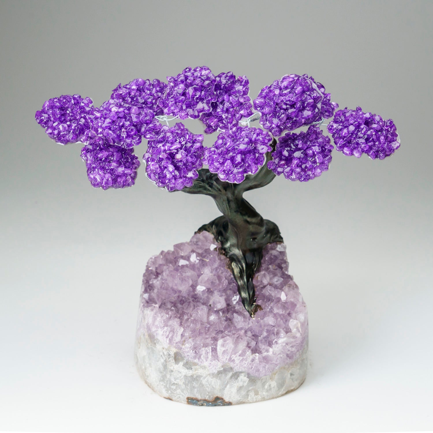 Custom - Genuine Amethyst Clustered Gemstone Tree on Amethyst Matrix (The Protection Tree)