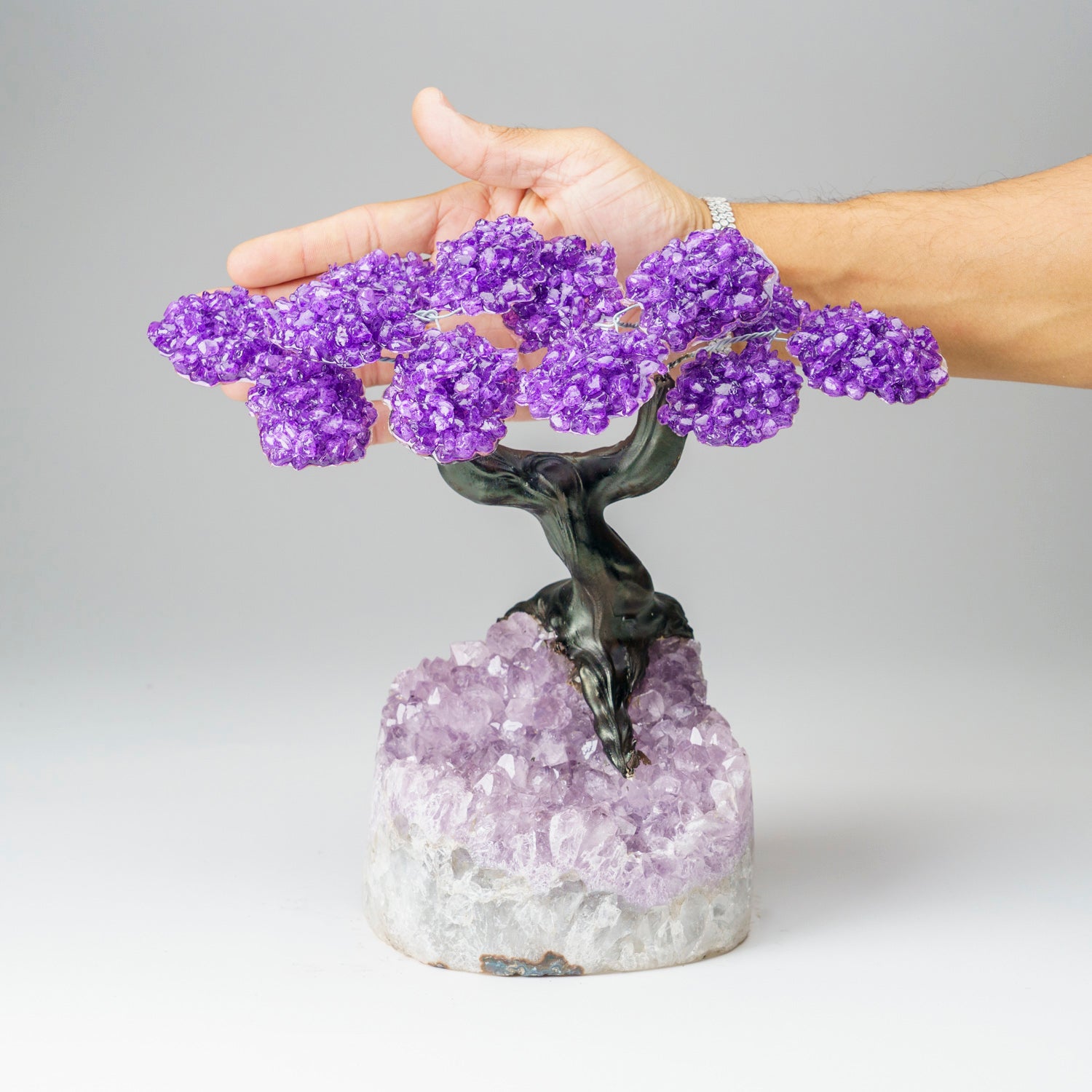 Custom - Genuine Amethyst Clustered Gemstone Tree on Amethyst Matrix (The Protection Tree)