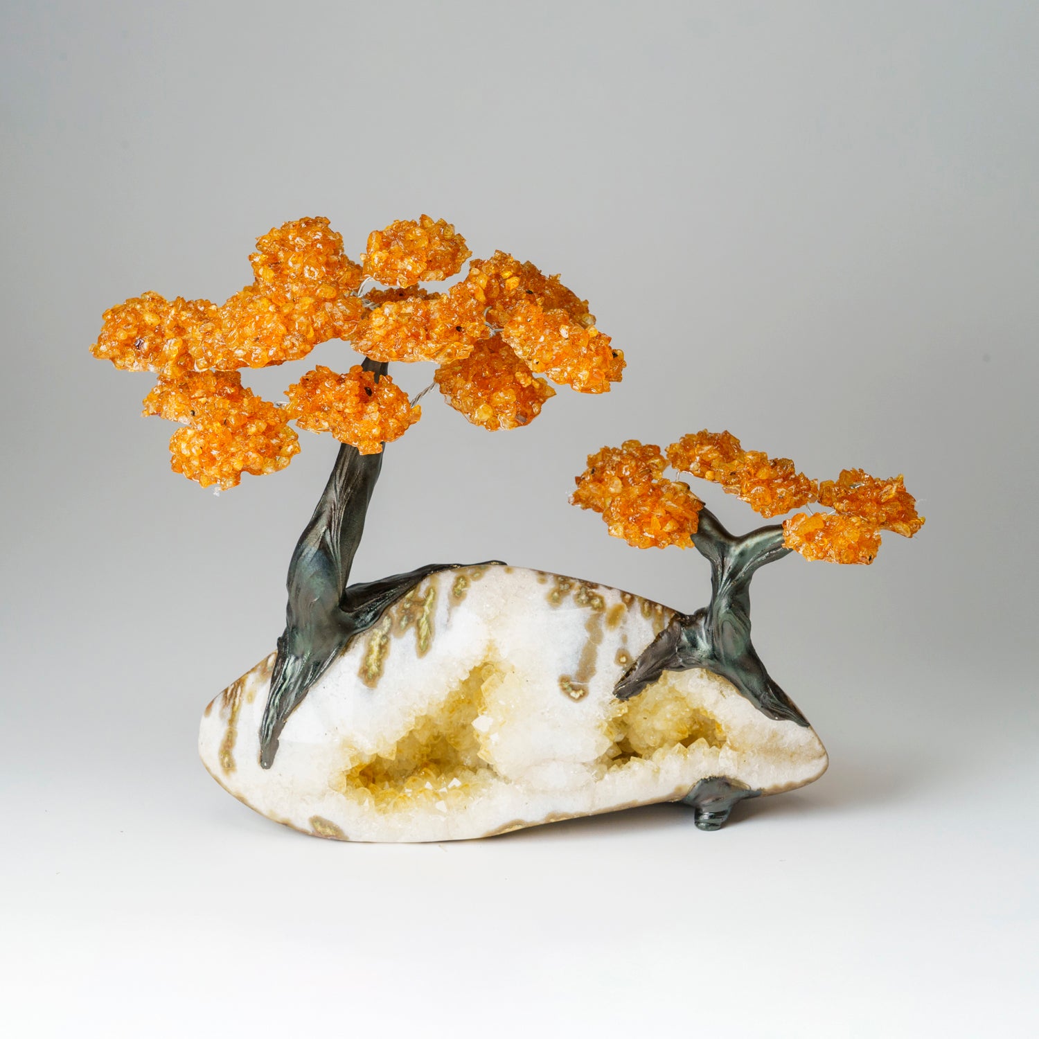 Custom - Genuine Citrine Clustered Gemstone Tree on Citrine Matrix (The Calming Tree)