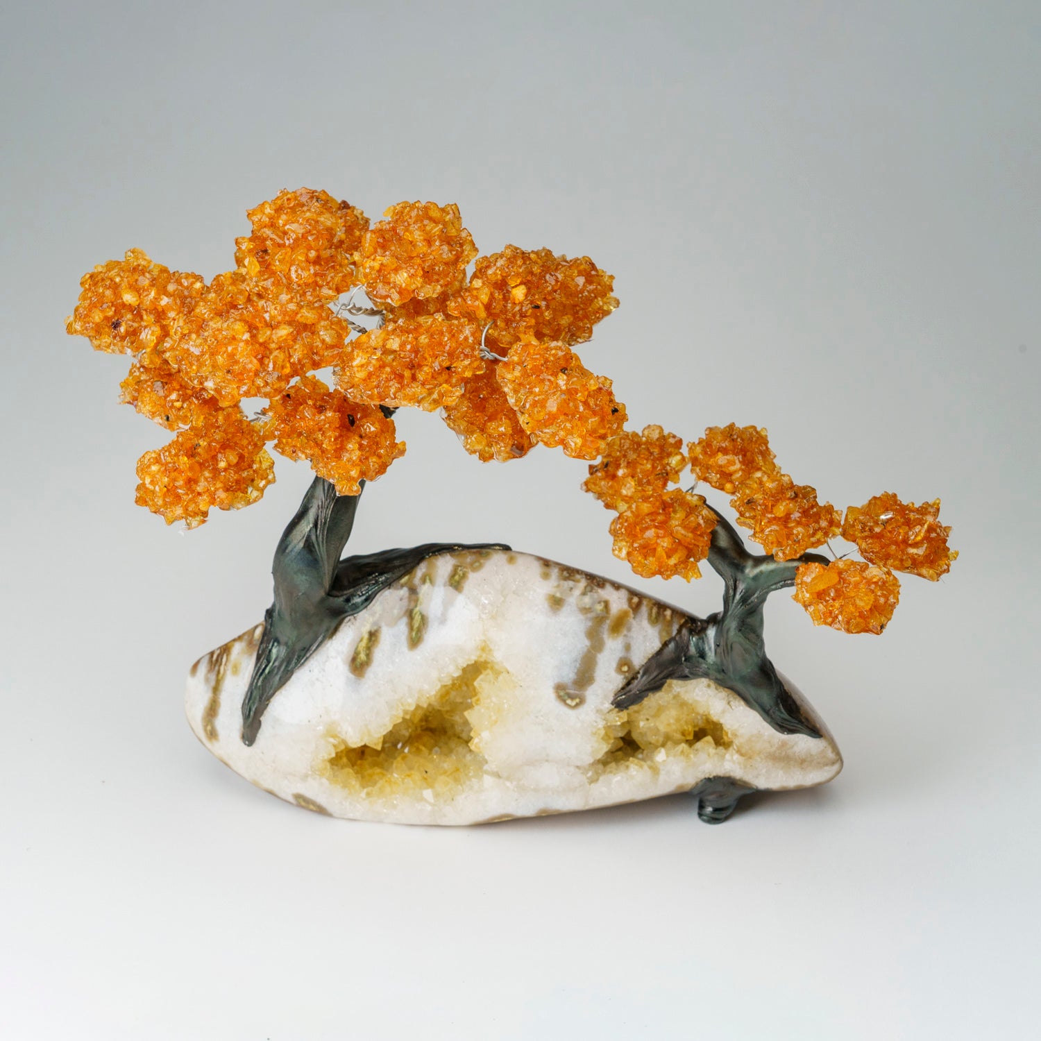 Custom - Genuine Citrine Clustered Gemstone Tree on Citrine Matrix (The Calming Tree)