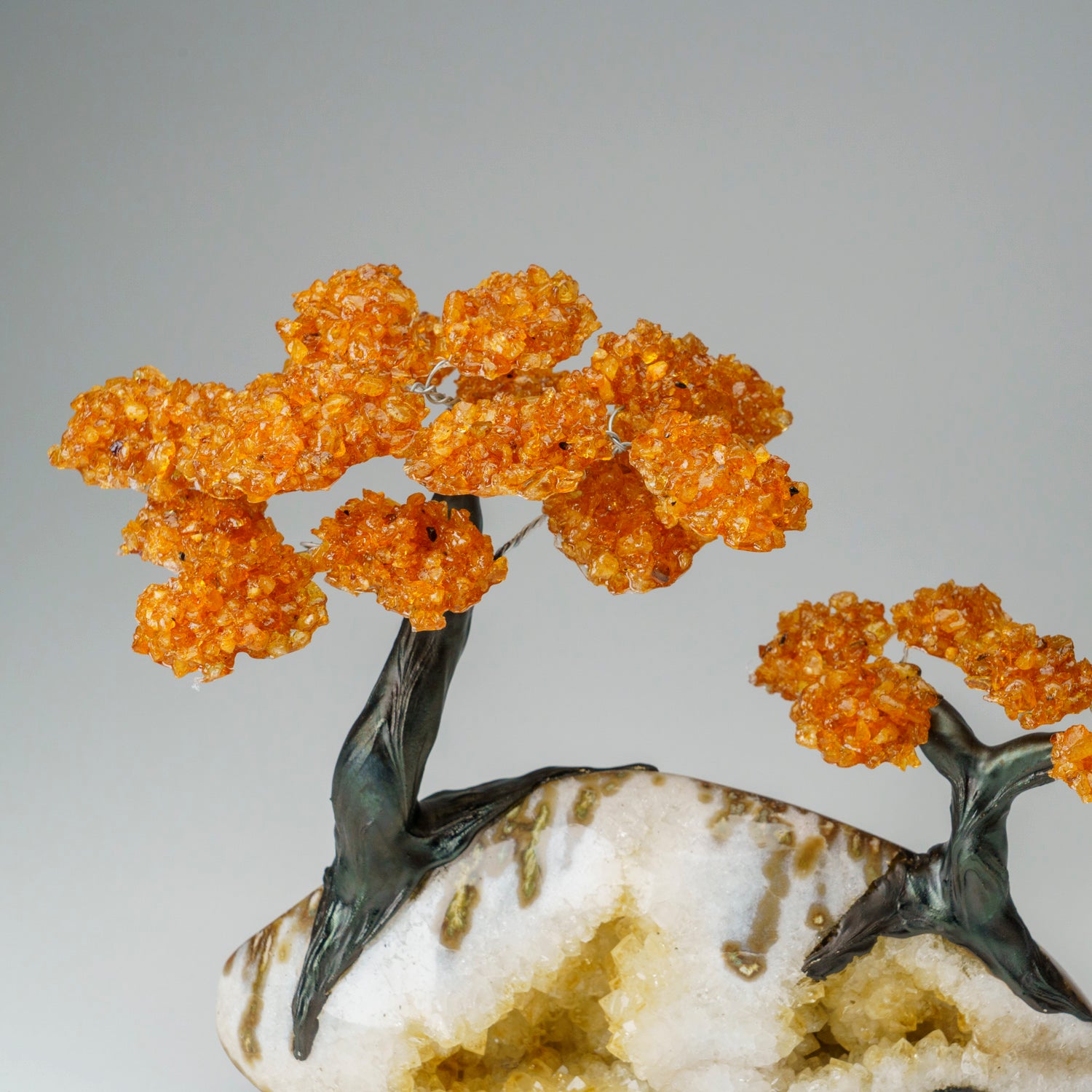 Custom - Genuine Citrine Clustered Gemstone Tree on Citrine Matrix (The Calming Tree)