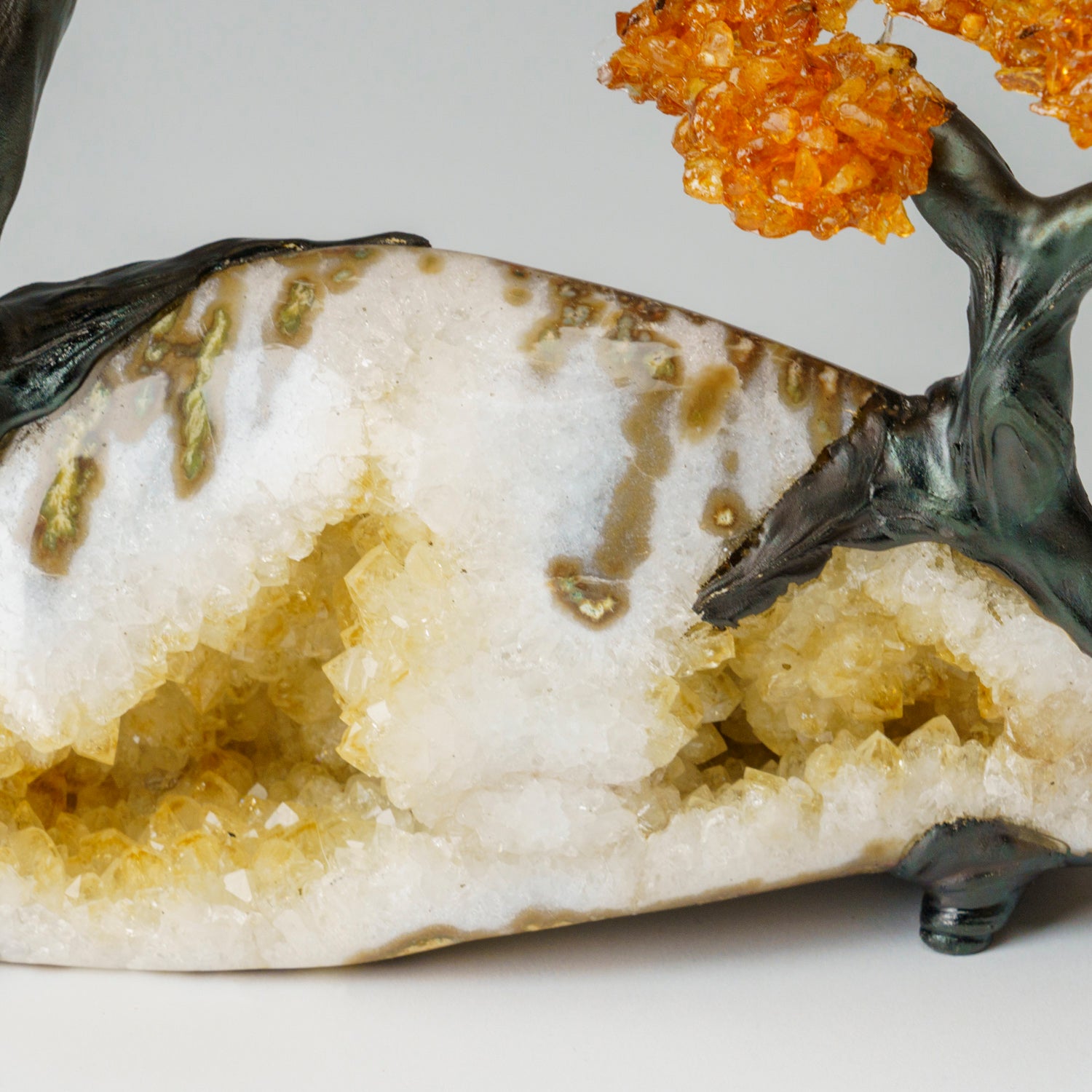 Custom - Genuine Citrine Clustered Gemstone Tree on Citrine Matrix (The Calming Tree)