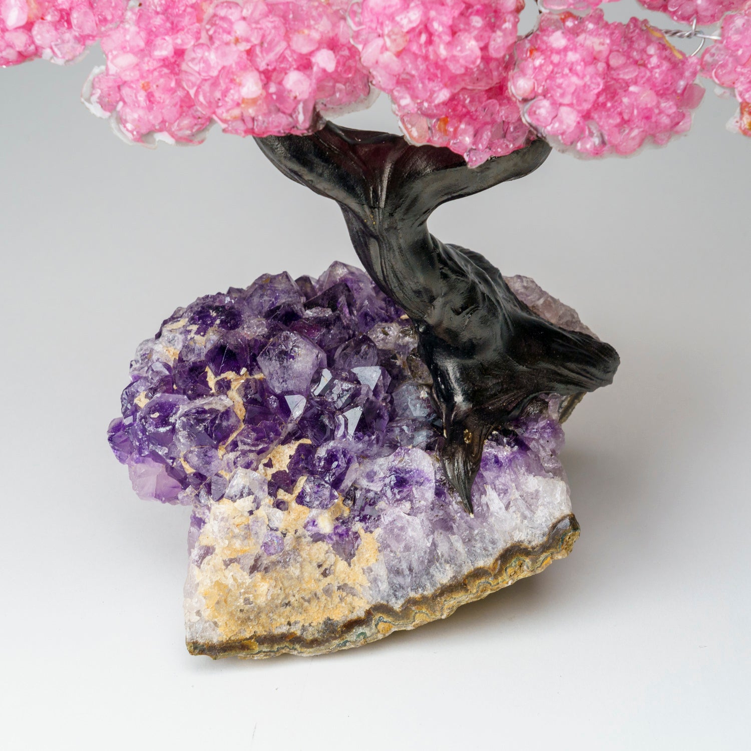 Custom - Genuine Rose Quartz Clustered Gemstone Tree on Amethyst Matrix (The Love Tree)