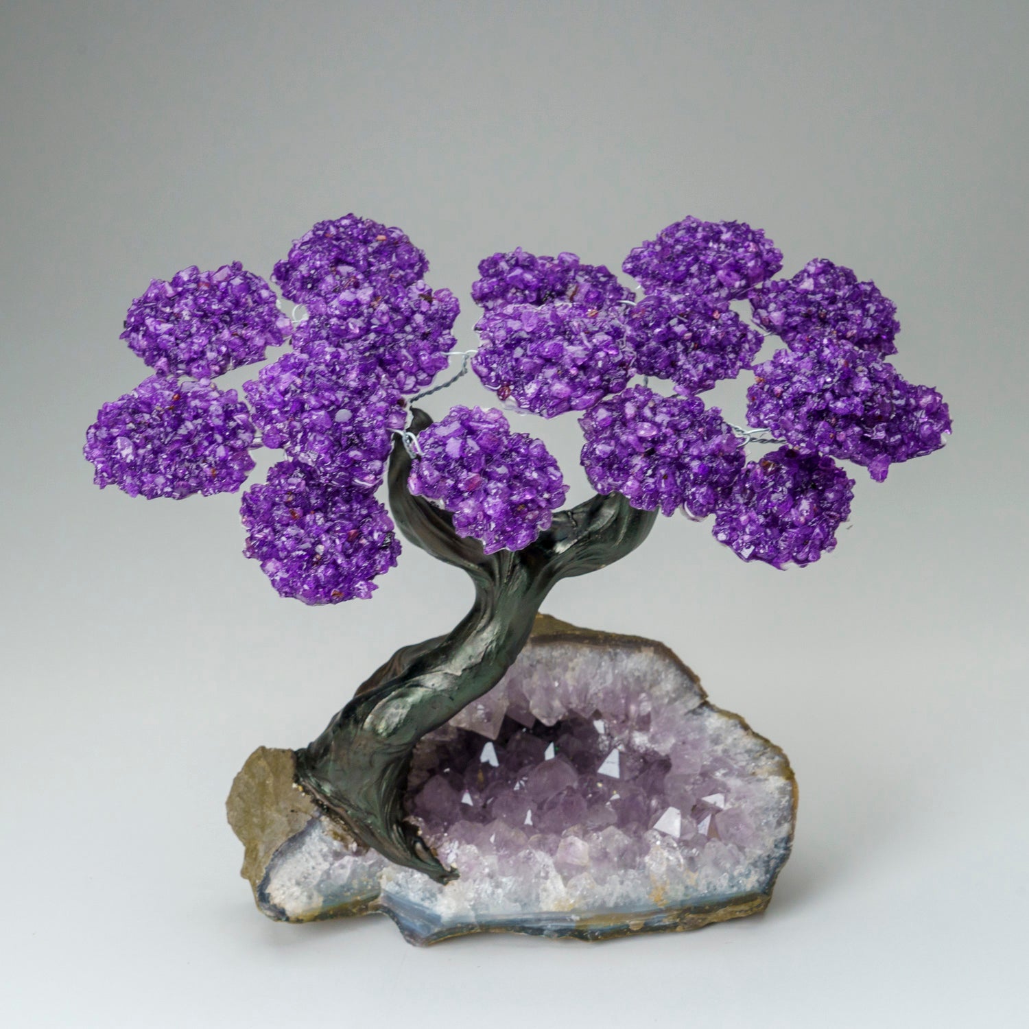 Custom - Genuine Amethyst Clustered Gemstone Tree on Amethyst Matrix (The Protection Tree)