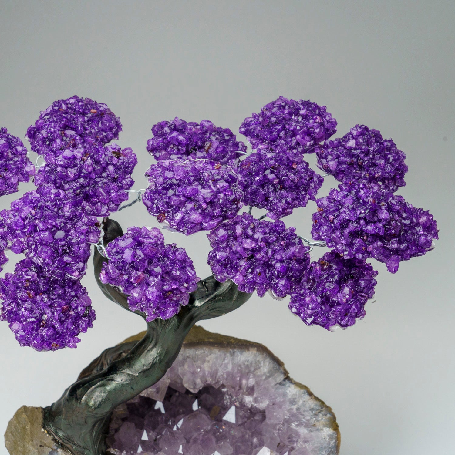 Custom - Genuine Amethyst Clustered Gemstone Tree on Amethyst Matrix (The Protection Tree)