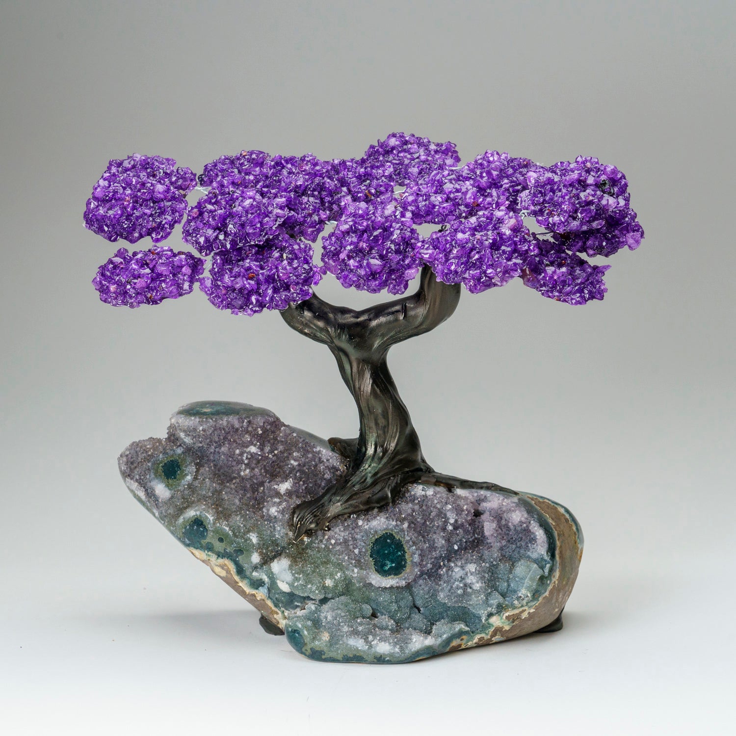 Custom - Genuine Amethyst Clustered Gemstone Tree on Druzy Matrix (The Protection Tree)