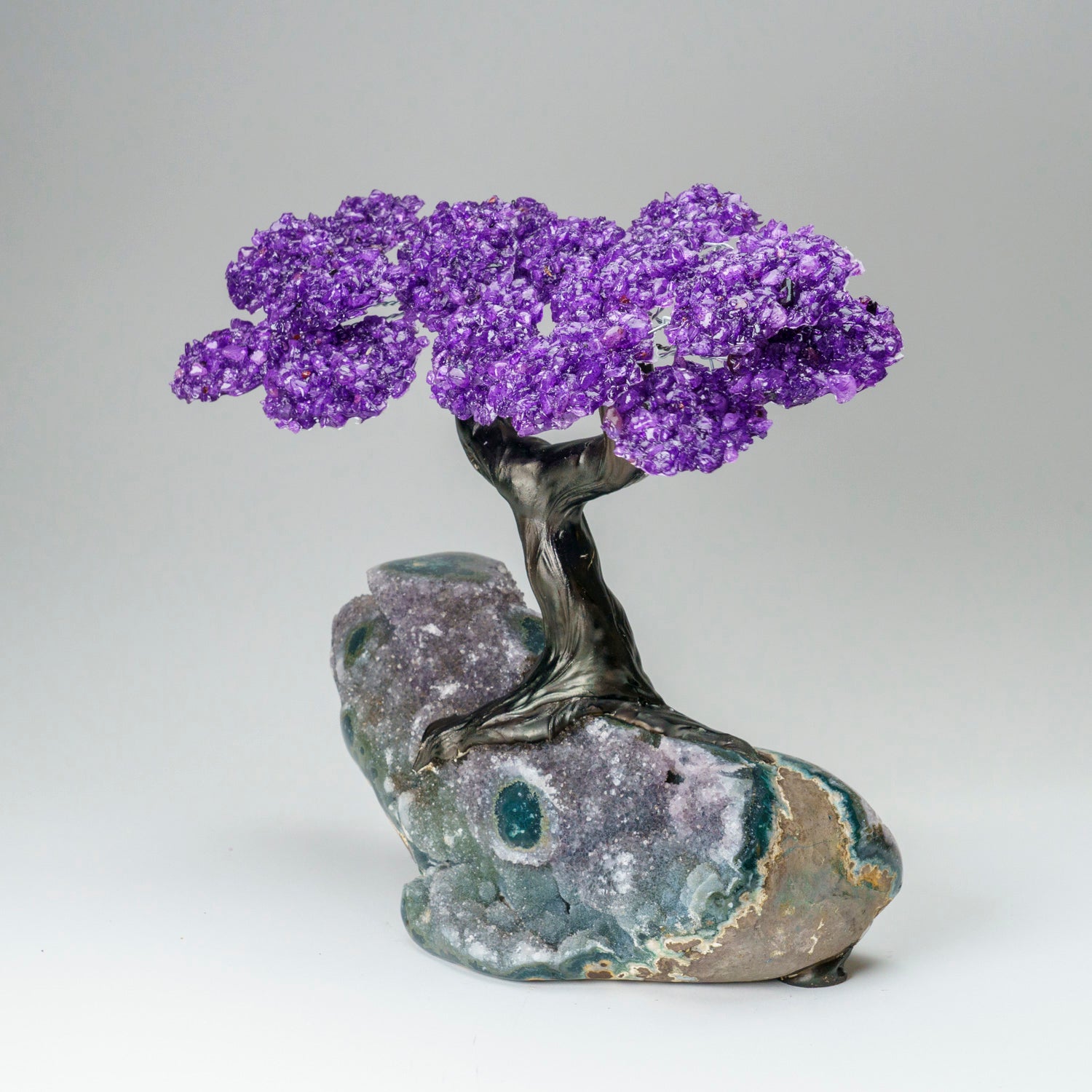 Custom - Genuine Amethyst Clustered Gemstone Tree on Druzy Matrix (The Protection Tree)