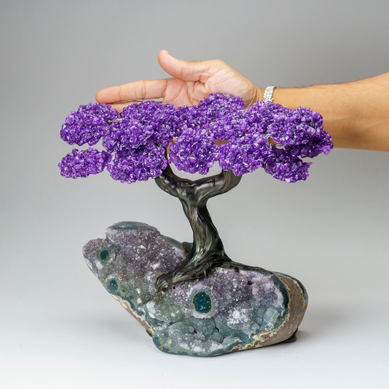 Custom - Genuine Amethyst Clustered Gemstone Tree on Druzy Matrix (The Protection Tree)