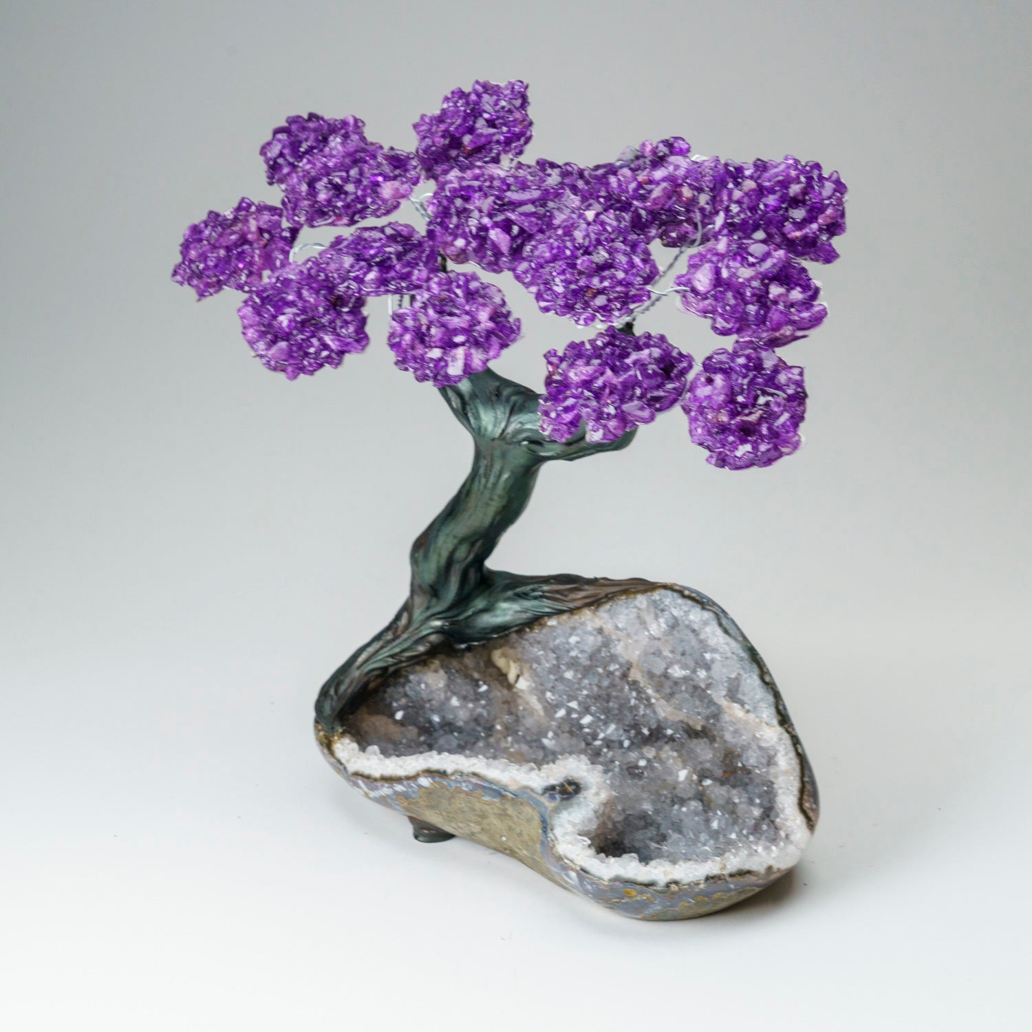 Custom - Genuine Amethyst Clustered Gemstone Tree on Druzy Matrix (The Protection Tree)