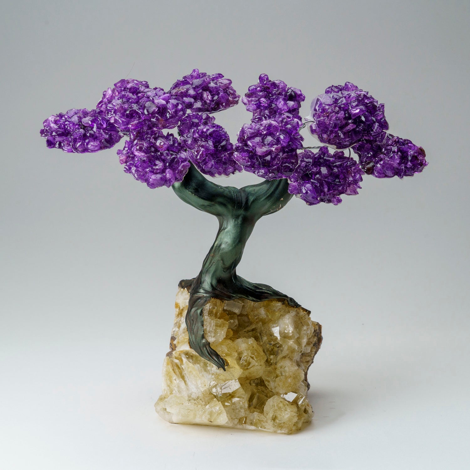 Custom - Genuine Amethyst Clustered Gemstone Tree on Citrine Matrix (The Empowerment Tree)