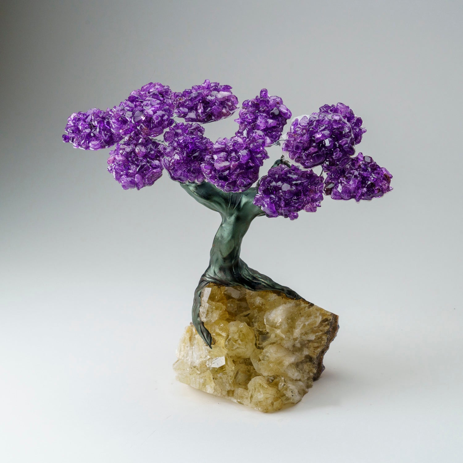 Custom - Genuine Amethyst Clustered Gemstone Tree on Citrine Matrix (The Empowerment Tree)