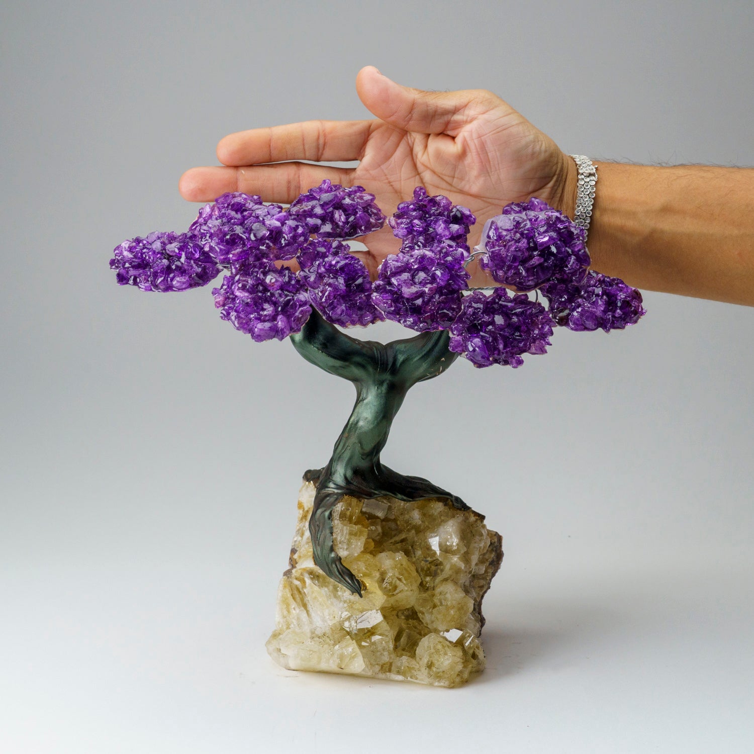 Custom - Genuine Amethyst Clustered Gemstone Tree on Citrine Matrix (The Empowerment Tree)