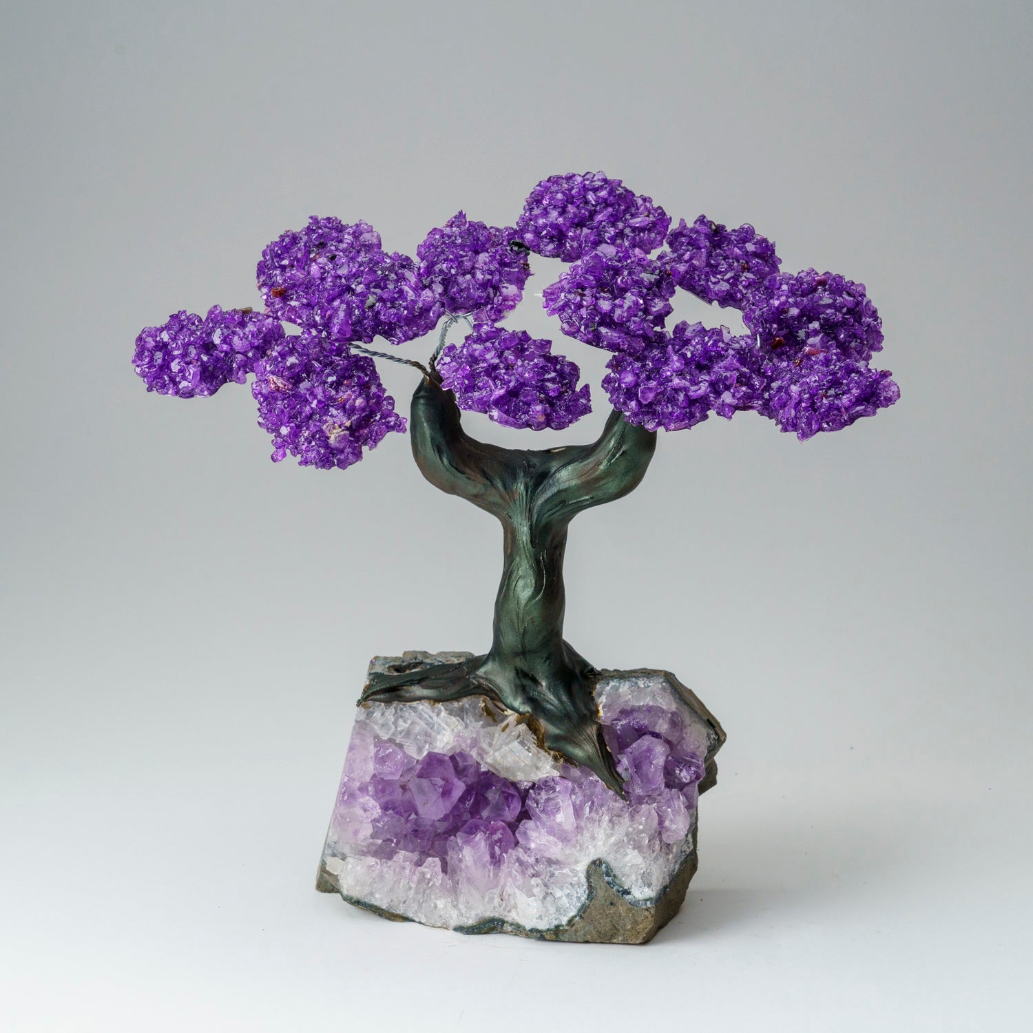 Custom - Genuine Amethyst Clustered Gemstone Tree on Amethyst Matrix (The Protection Tree)