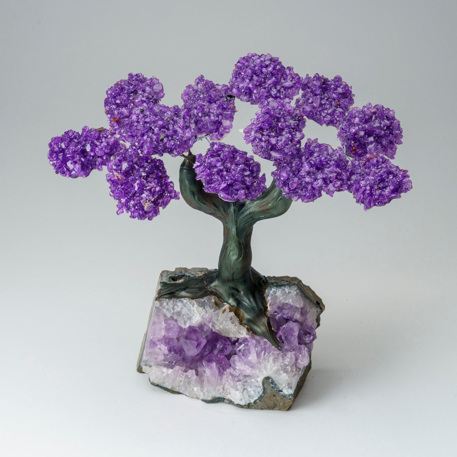 Custom - Genuine Amethyst Clustered Gemstone Tree on Amethyst Matrix (The Protection Tree)