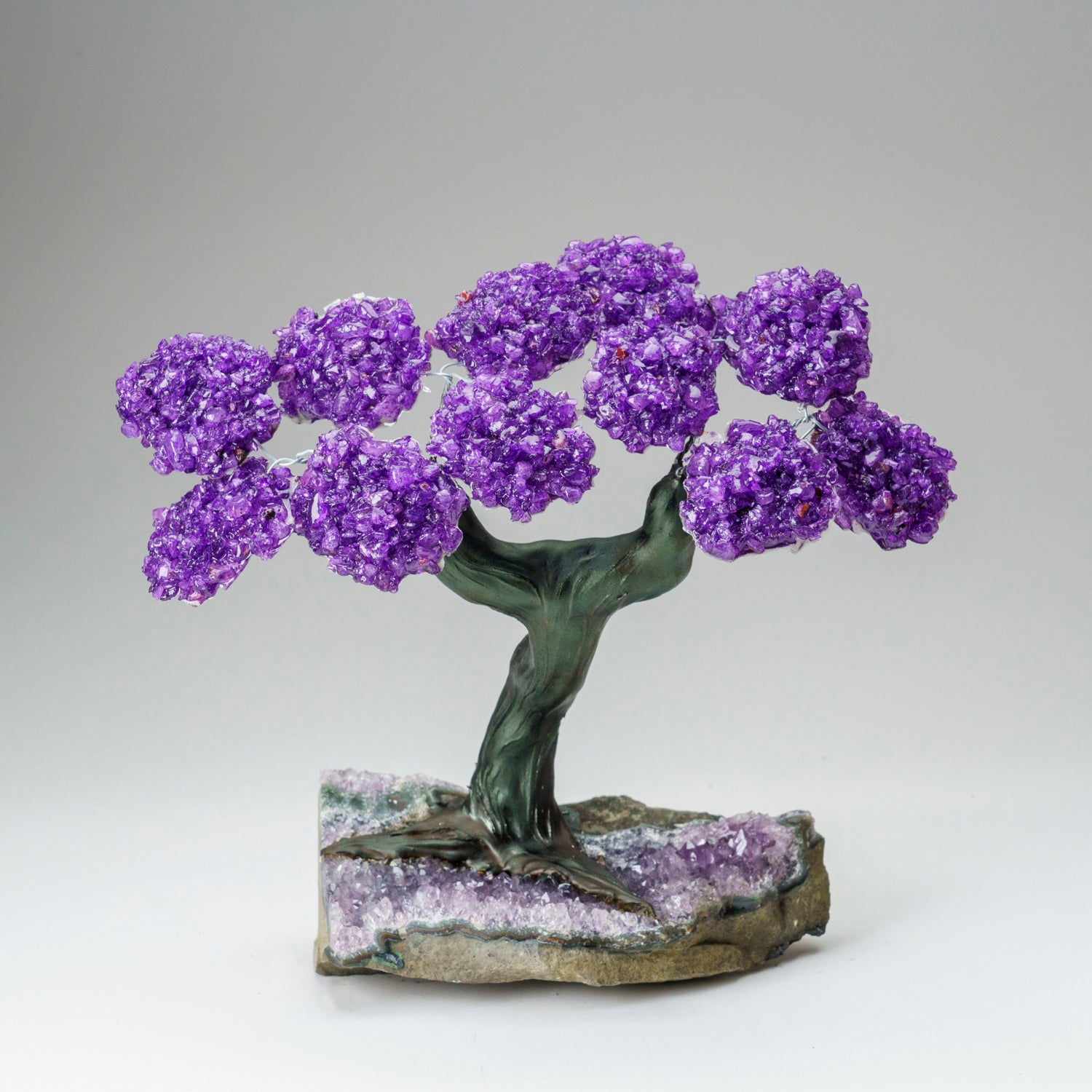 Custom - Genuine Amethyst Clustered Gemstone Tree on Amethyst Matrix (The Protection Tree)