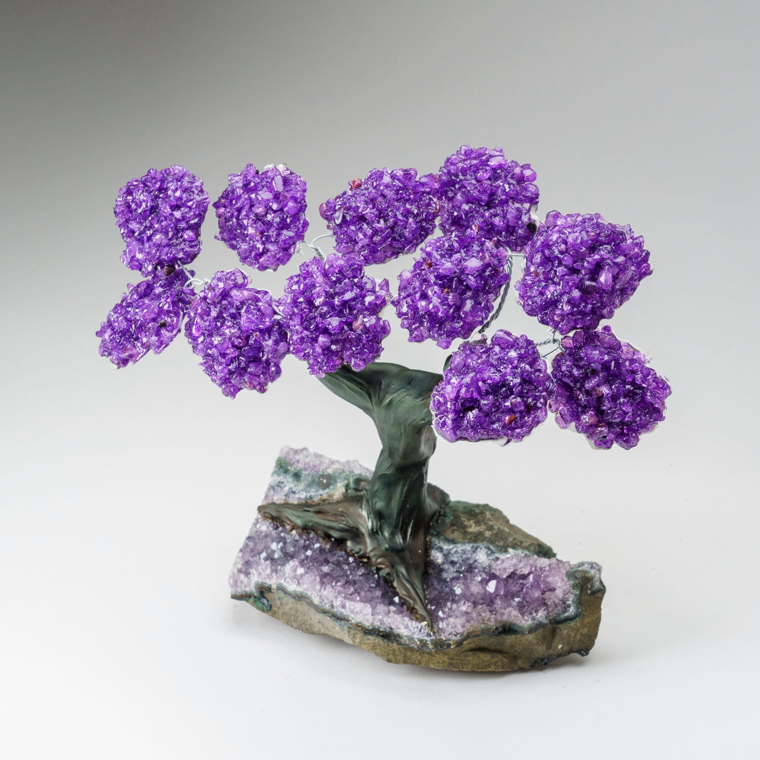 Custom - Genuine Amethyst Clustered Gemstone Tree on Amethyst Matrix (The Protection Tree)