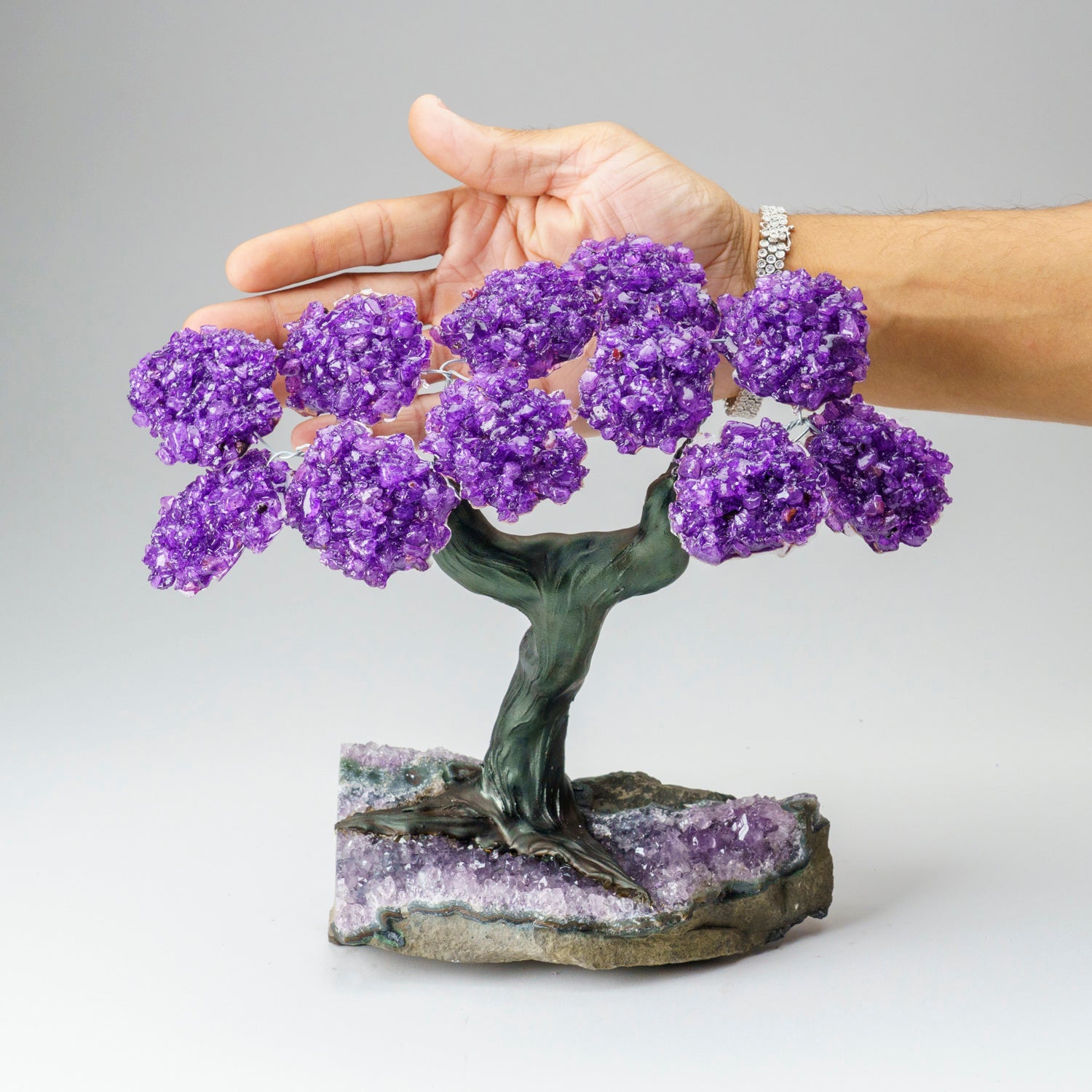 Custom - Genuine Amethyst Clustered Gemstone Tree on Amethyst Matrix (The Protection Tree)