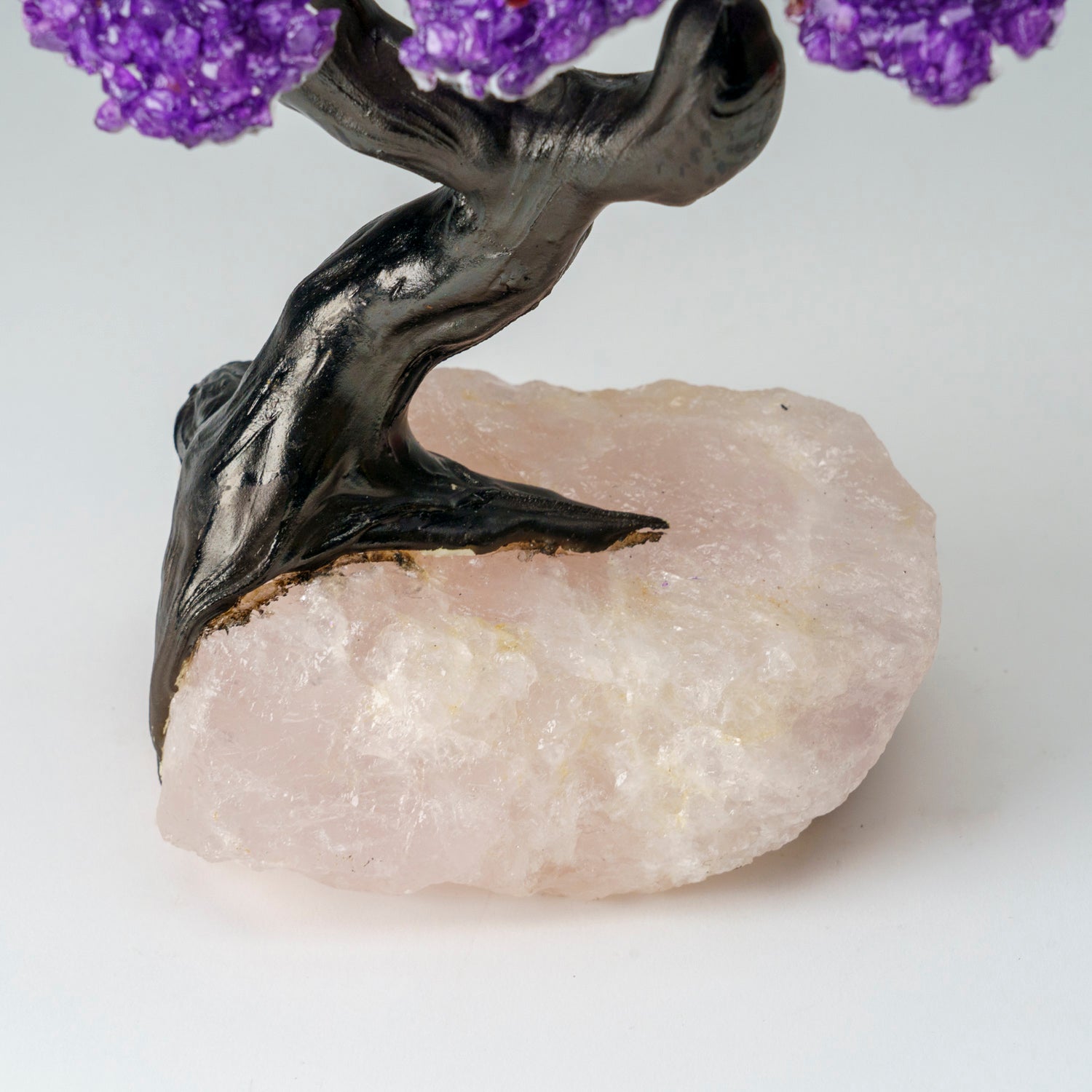 Custom - Amethyst Clustered Gemstone Tree on Rose Quartz Matrix (The Protection Tree)