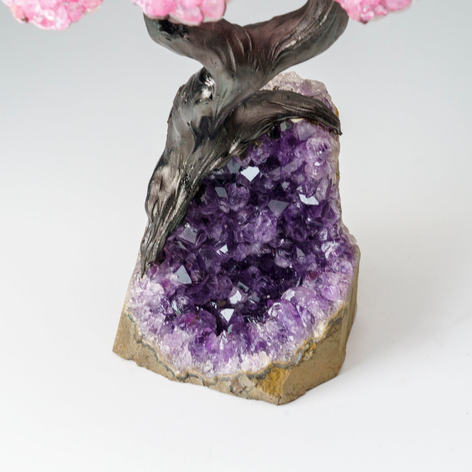 Custom - Genuine Rose Quartz Clustered Gemstone Tree on Amethyst Matrix (The Love Tree)