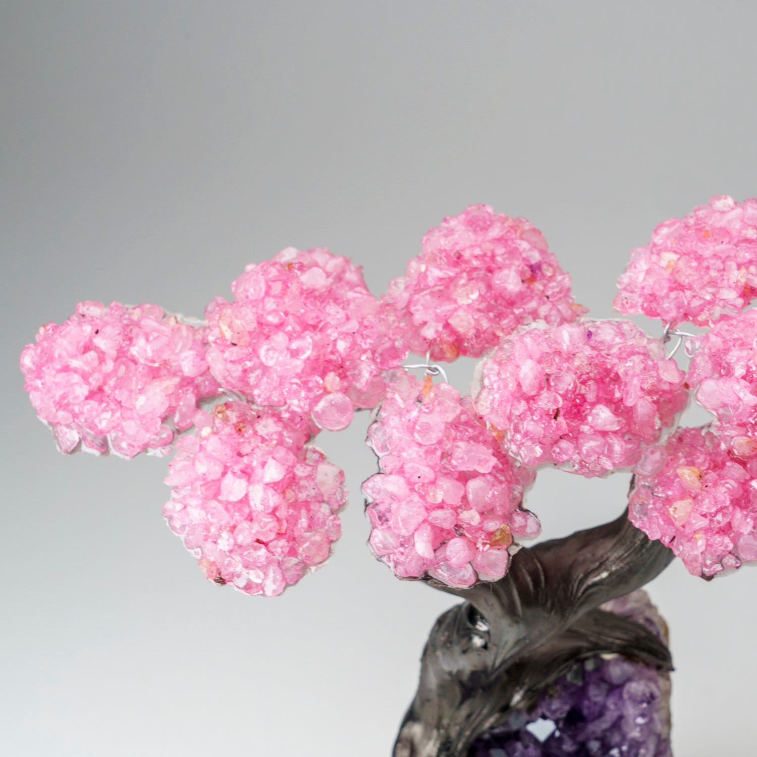 Custom - Genuine Rose Quartz Clustered Gemstone Tree on Amethyst Matrix (The Love Tree)