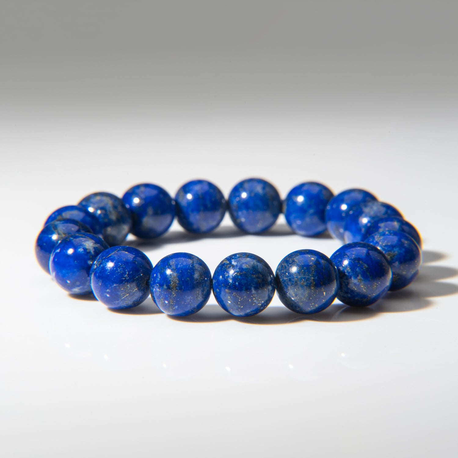 Lapis Lazuli 12mm Beaded Stretch 8 inch Bracelet
