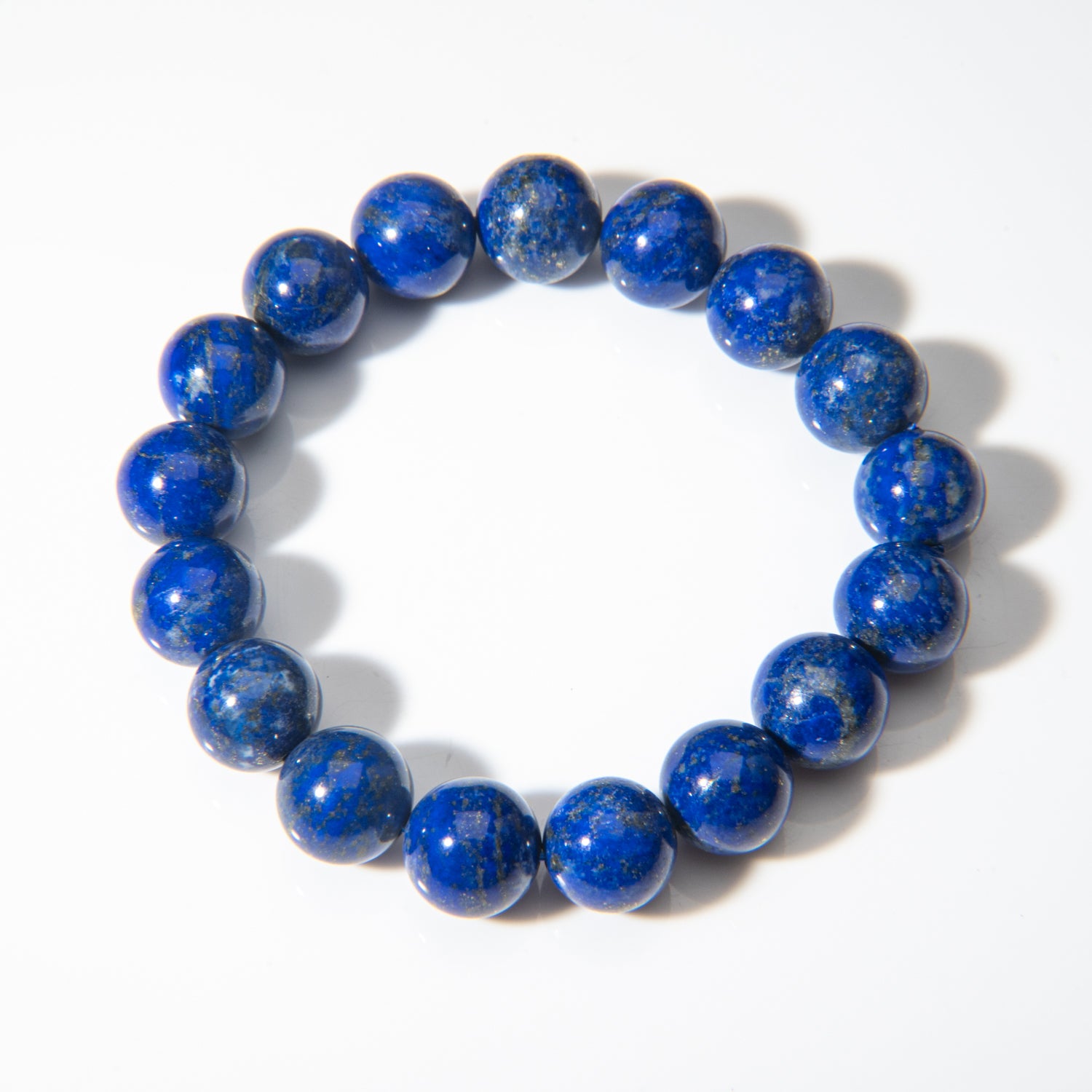 Lapis Lazuli 12mm Beaded Stretch 8 inch Bracelet