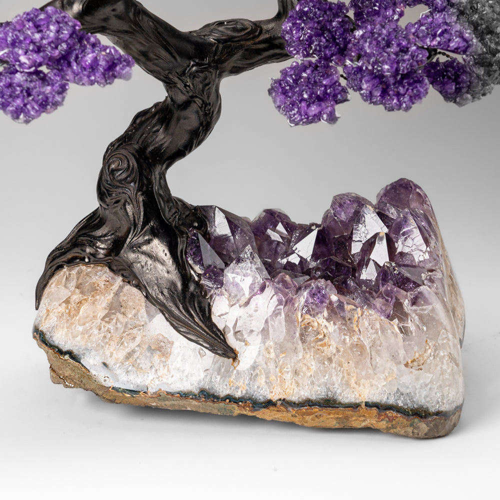 Custom Designed - Genuine Amethyst Clustered Gemstone Tree on Amethyst Matrix (The Protection Tree)