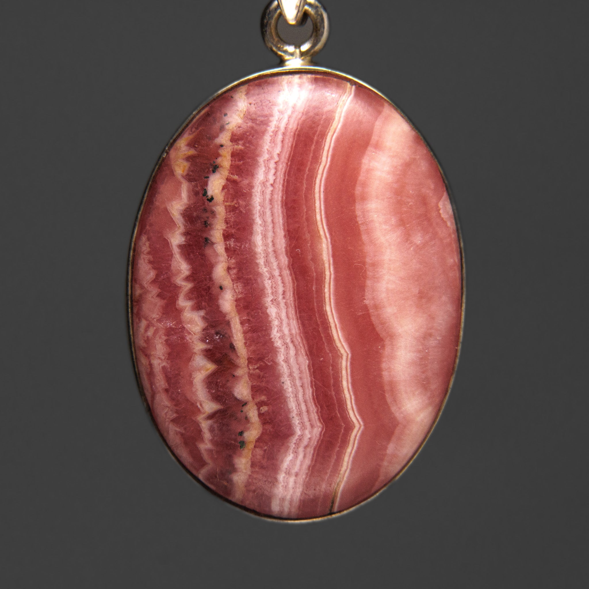 Sterling Silver Rhodochrosite Gemstone Pendant with 18" Sterling Silver Necklace