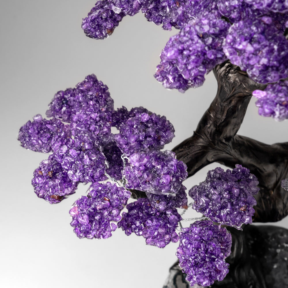 Custom Designed - Genuine Amethyst Clustered Gemstone Tree on Amethyst Matrix (The Protection Tree)