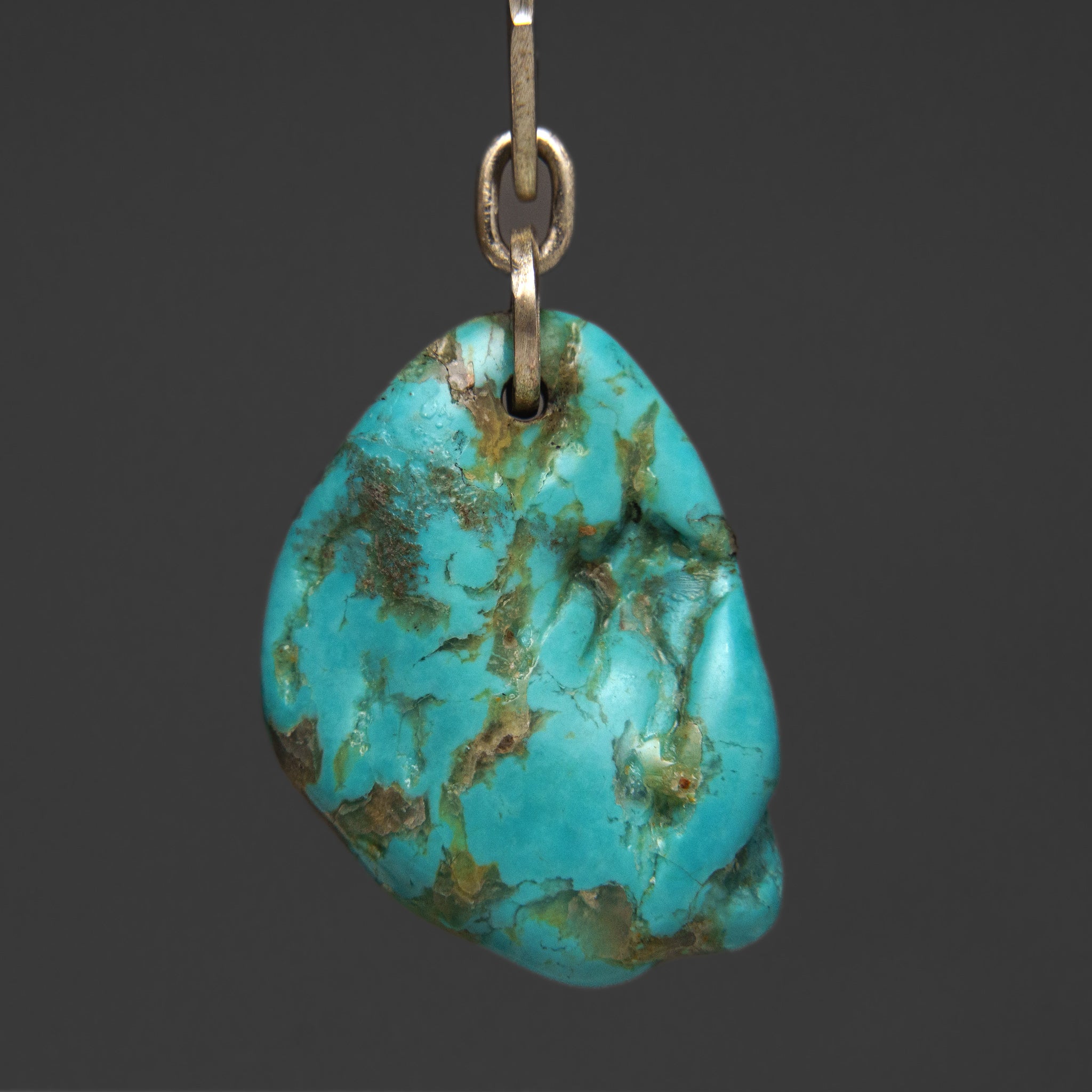 Sterling Silver Turquoise Pendant with 18" Sterling Silver Necklace
