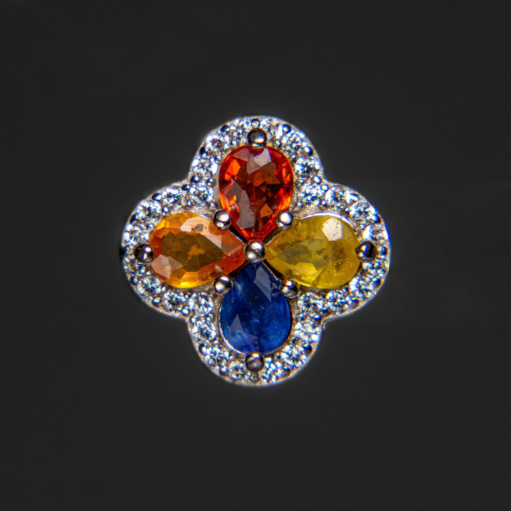 Multi Gemstone Sterling Silver 10mm Stud Earrings