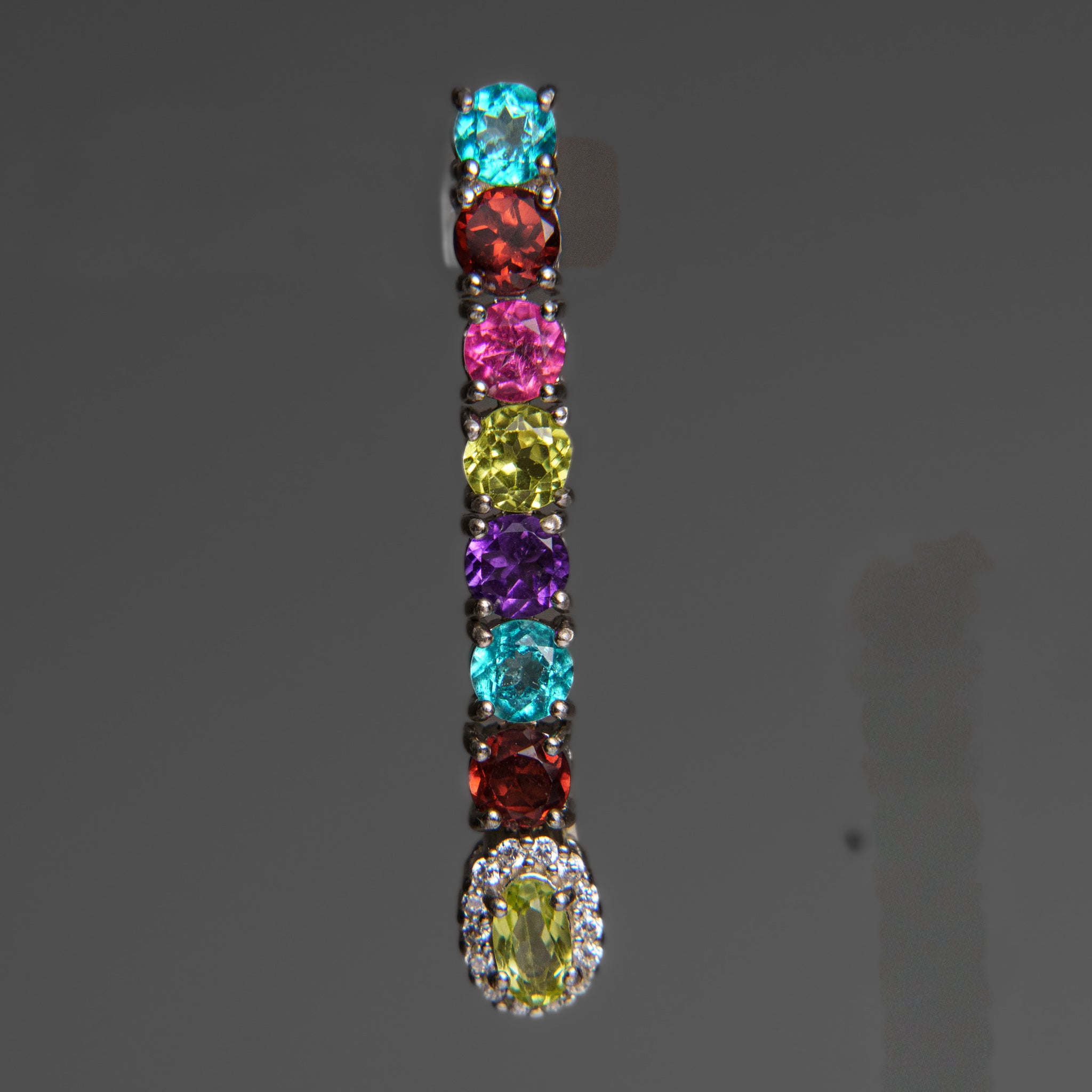 Sterling Silver Gemstone 5x35mm Drop Stud Earrings