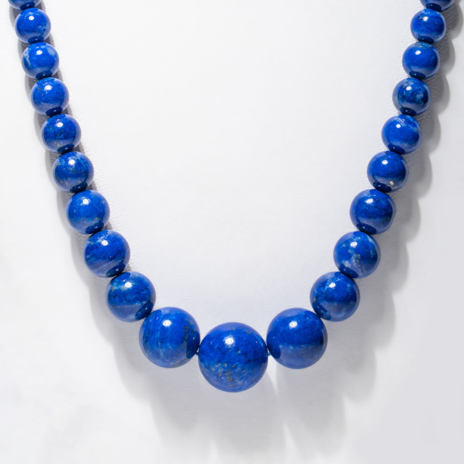 Genuine Lapis Lazuli Graduated Beaded Necklce
