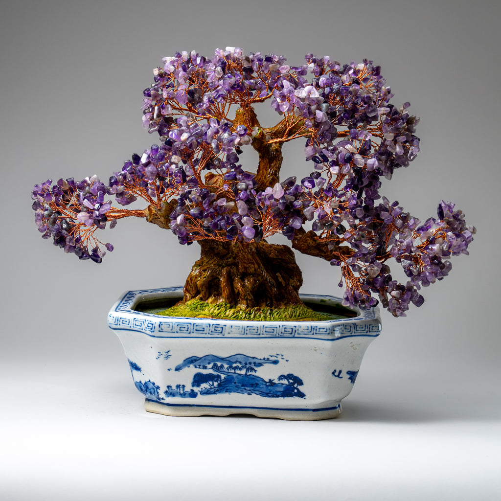 Genuine Amethyst Gemstone Bonsai Tree in Ceramic Pot (12” Tall) — Astro  Gallery of Gems